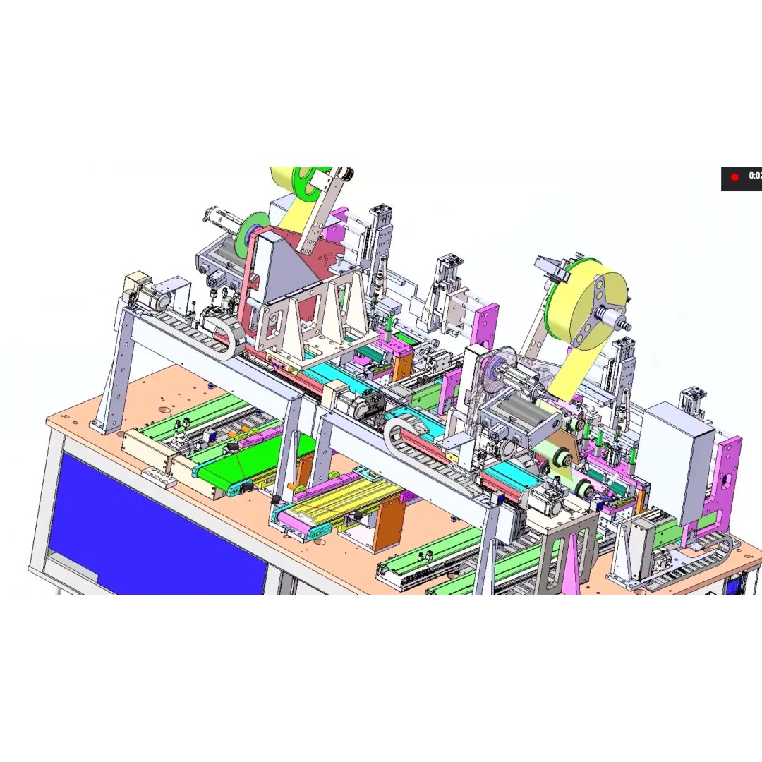 Automatic Easy Tear Tape Gluing Machine 3D Model – Industrial Automation Equipment, FBX