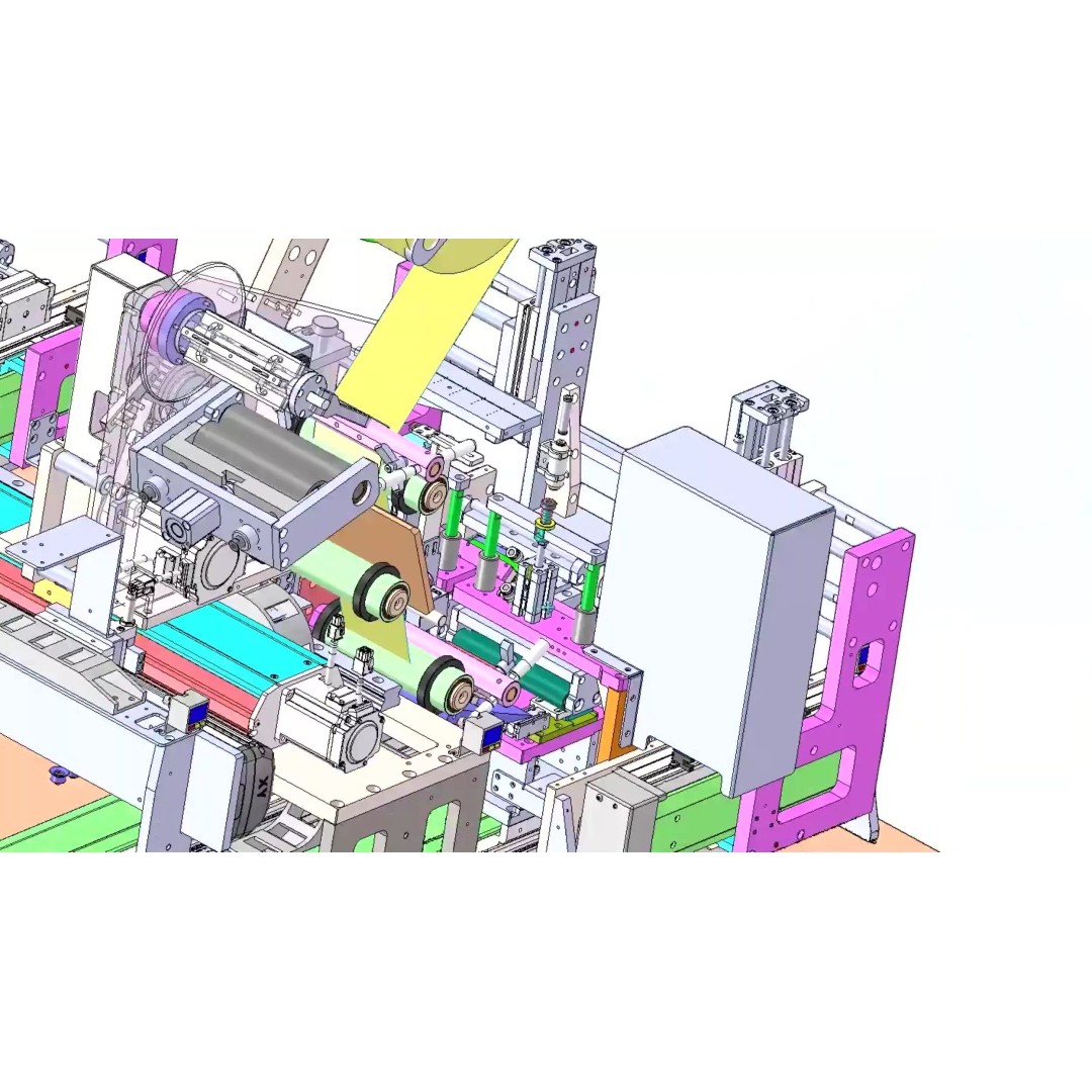 Automatic Easy Tear Tape Gluing Machine 3D Model – Industrial Automation Equipment, FBX - View 26