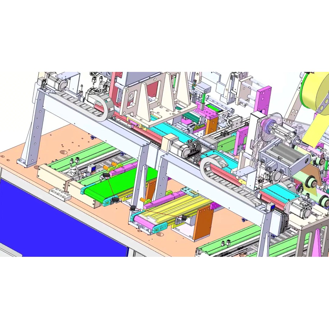 Automatic Easy Tear Tape Gluing Machine 3D Model – Industrial Automation Equipment, FBX - View 27