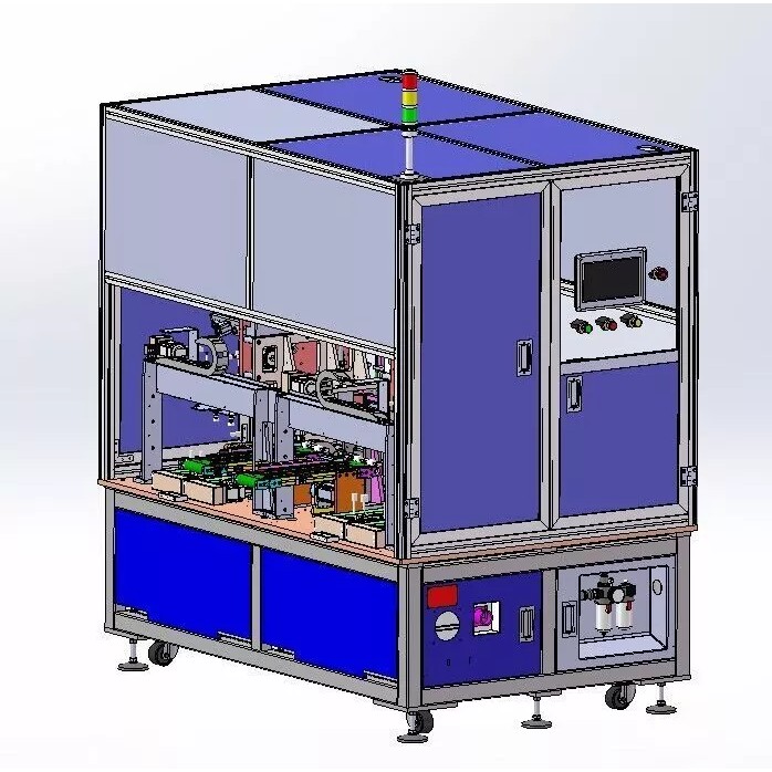 Automatic Easy Tear Tape Gluing Machine 3D Model – Industrial Automation Equipment, FBX - View 3
