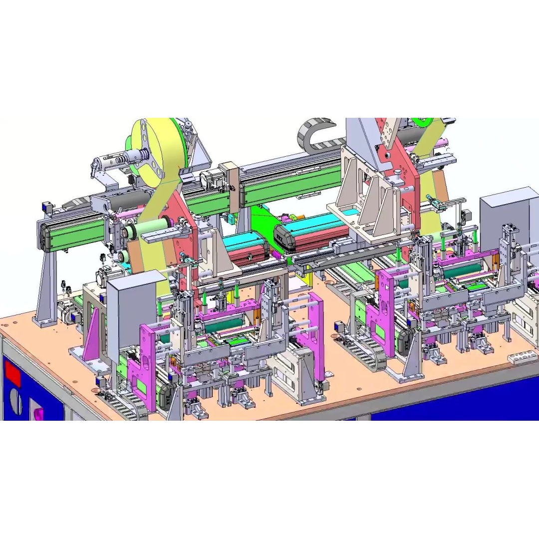 Automatic Easy Tear Tape Gluing Machine 3D Model – Industrial Automation Equipment, FBX - View 5