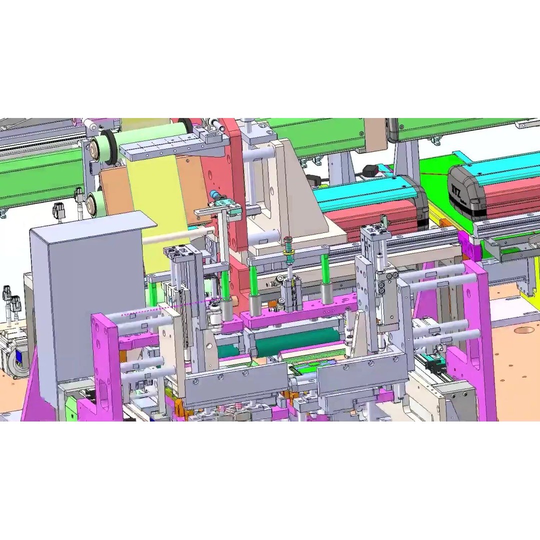Automatic Easy Tear Tape Gluing Machine 3D Model – Industrial Automation Equipment, FBX - View 6