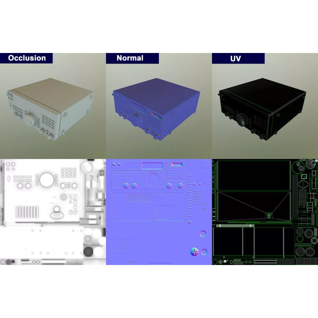 Icom R7000 Receiver 3D Model – Low Poly Game Ready, FBX