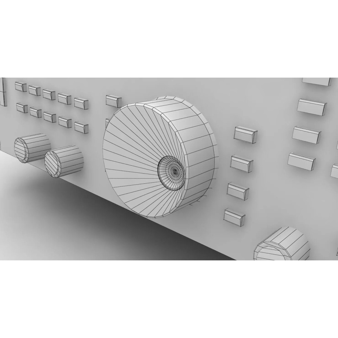 Icom R7000 Receiver 3D Model – Low Poly Game Ready, FBX - View 19