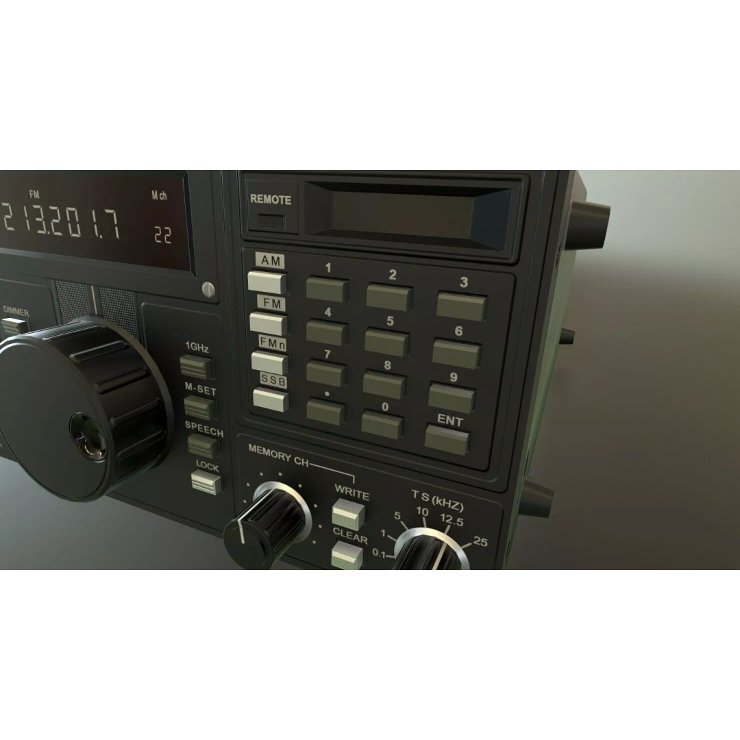 Icom R7000 Receiver 3D Model – Low Poly Game Ready, FBX - View 5