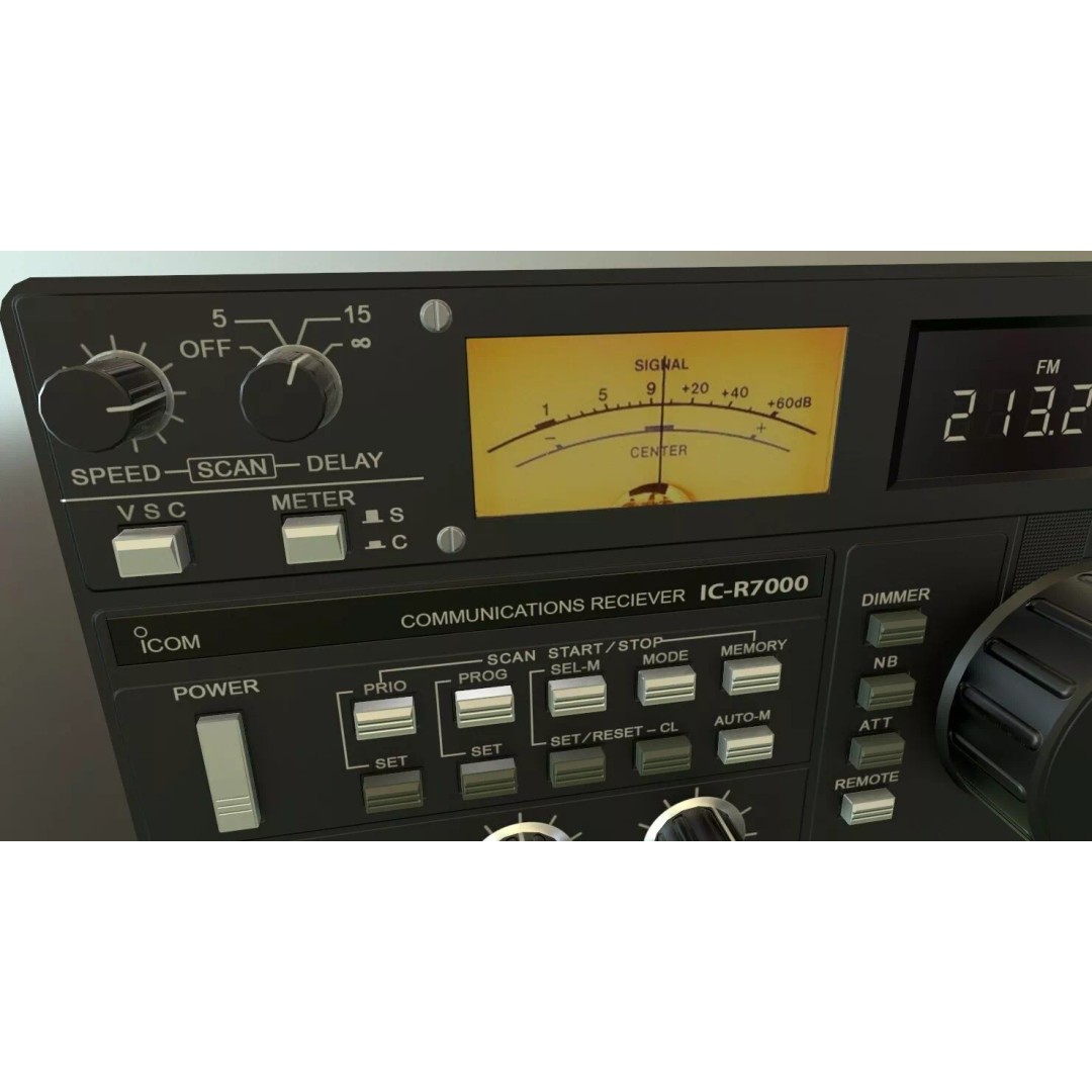 Icom R7000 Receiver 3D Model – Low Poly Game Ready, FBX - View 6