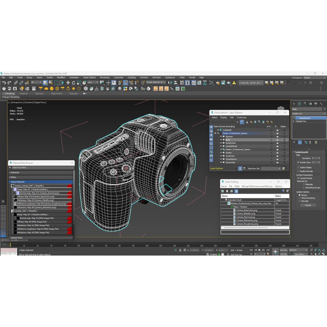 Modern Professional Camera 3D Model – High Poly PBR Asset, FBX, OBJ - View 22
