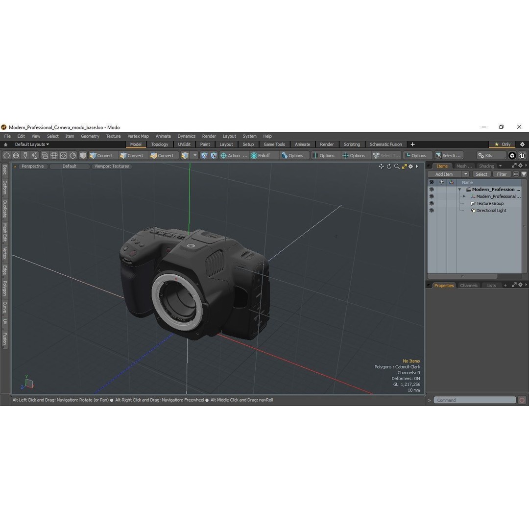 Modern Professional Camera 3D Model – High Poly PBR Asset, FBX, OBJ - View 24