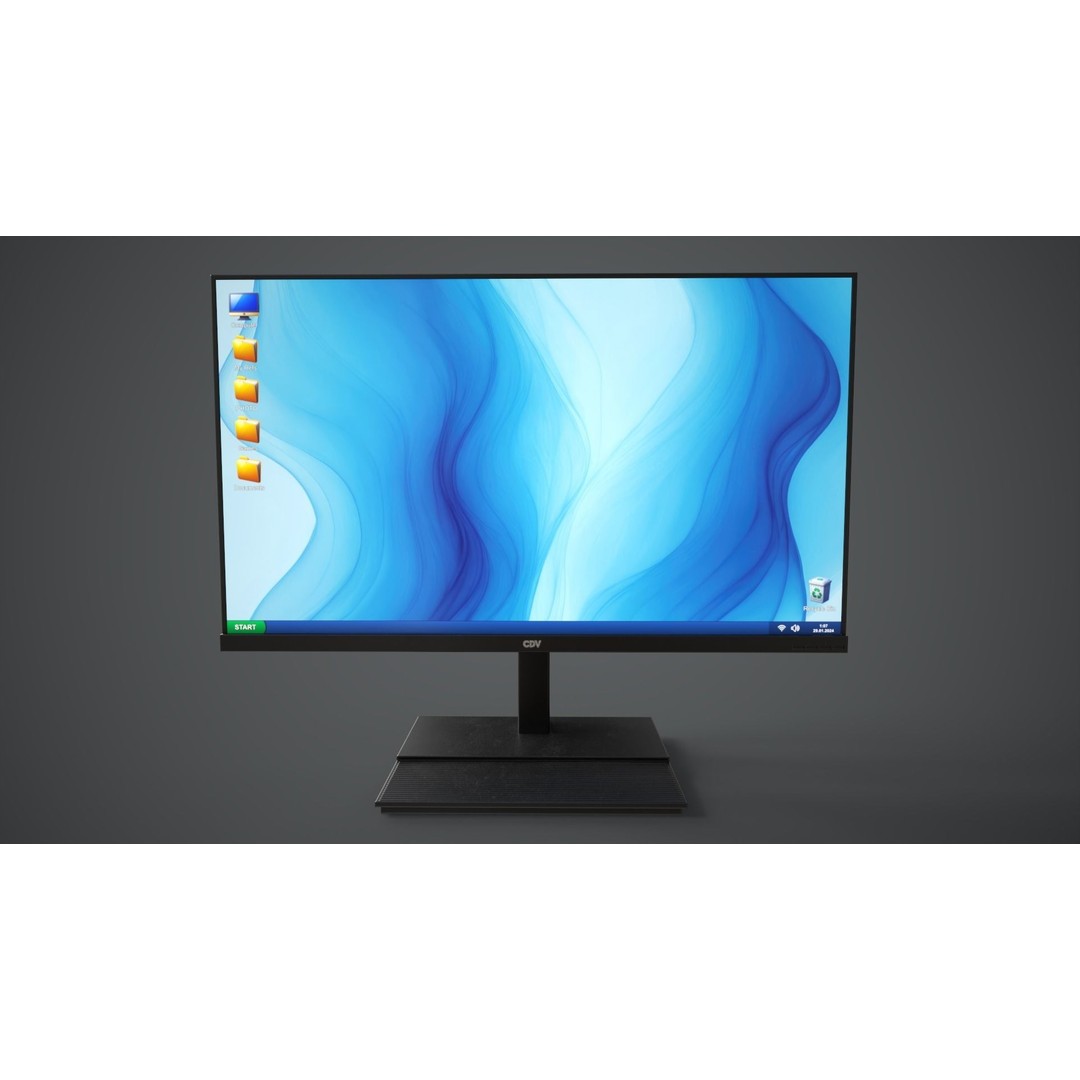 Modern Computer 3D Model – Low Poly Game Asset, PBR, FBX, OBJ - View 15
