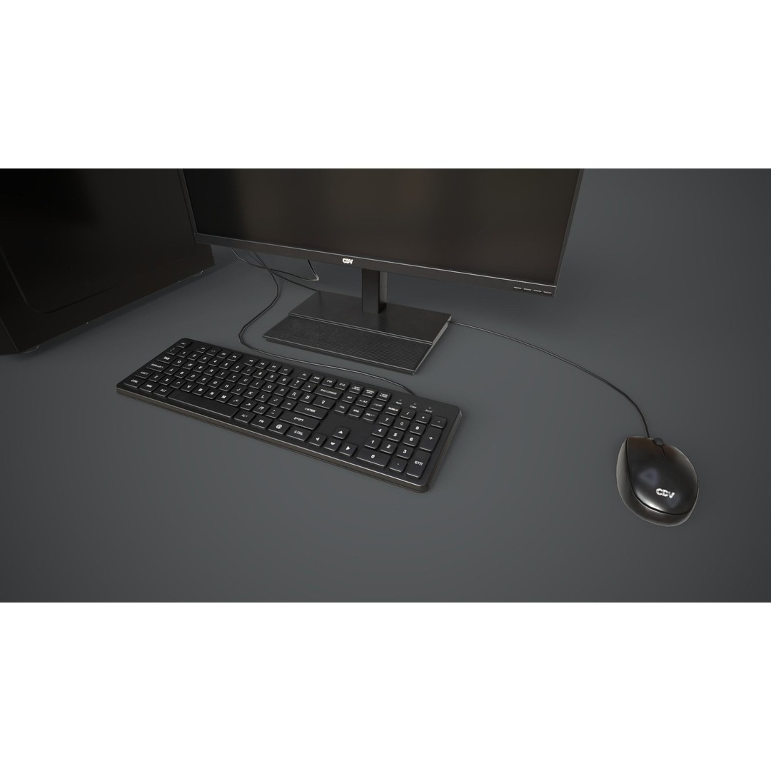 Modern Computer 3D Model – Low Poly Game Asset, PBR, FBX, OBJ - View 8