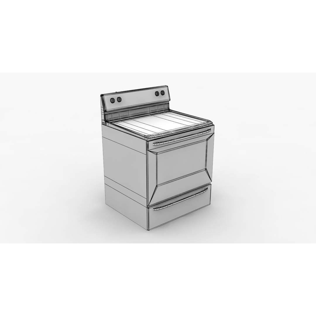 Frigidaire Stove 3D Model – Low Poly Game Ready Asset, FBX - View 12
