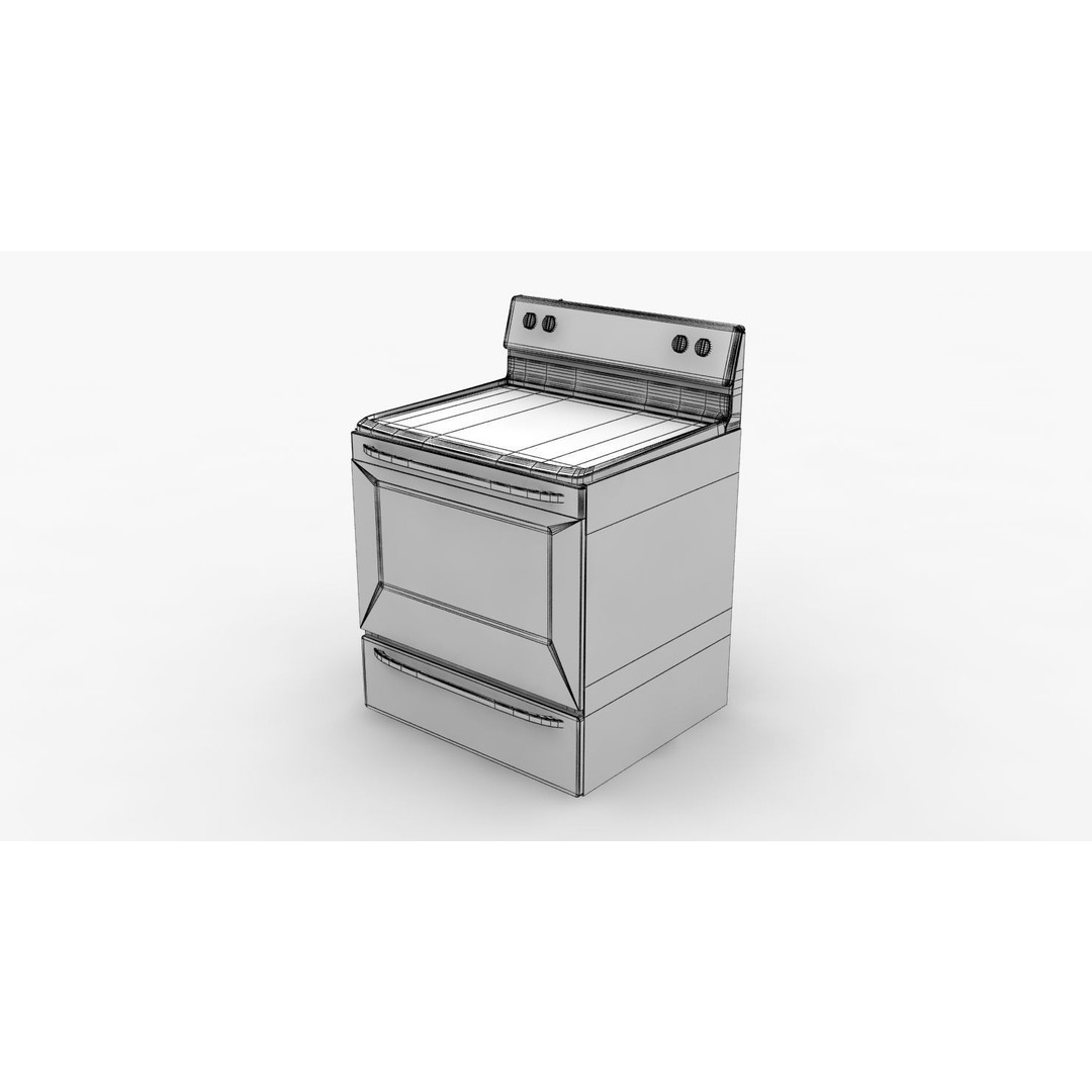 Frigidaire Stove 3D Model – Low Poly Game Ready Asset, FBX - View 14