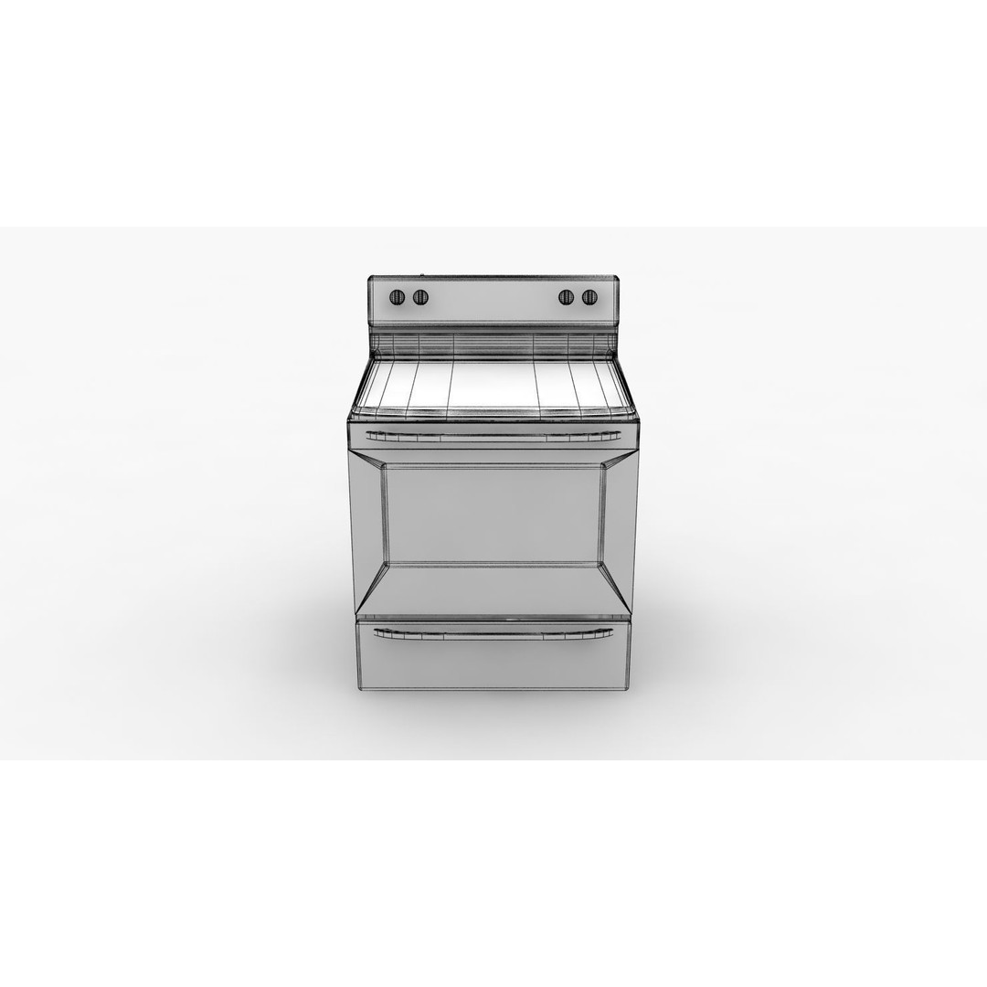 Frigidaire Stove 3D Model – Low Poly Game Ready Asset, FBX - View 19