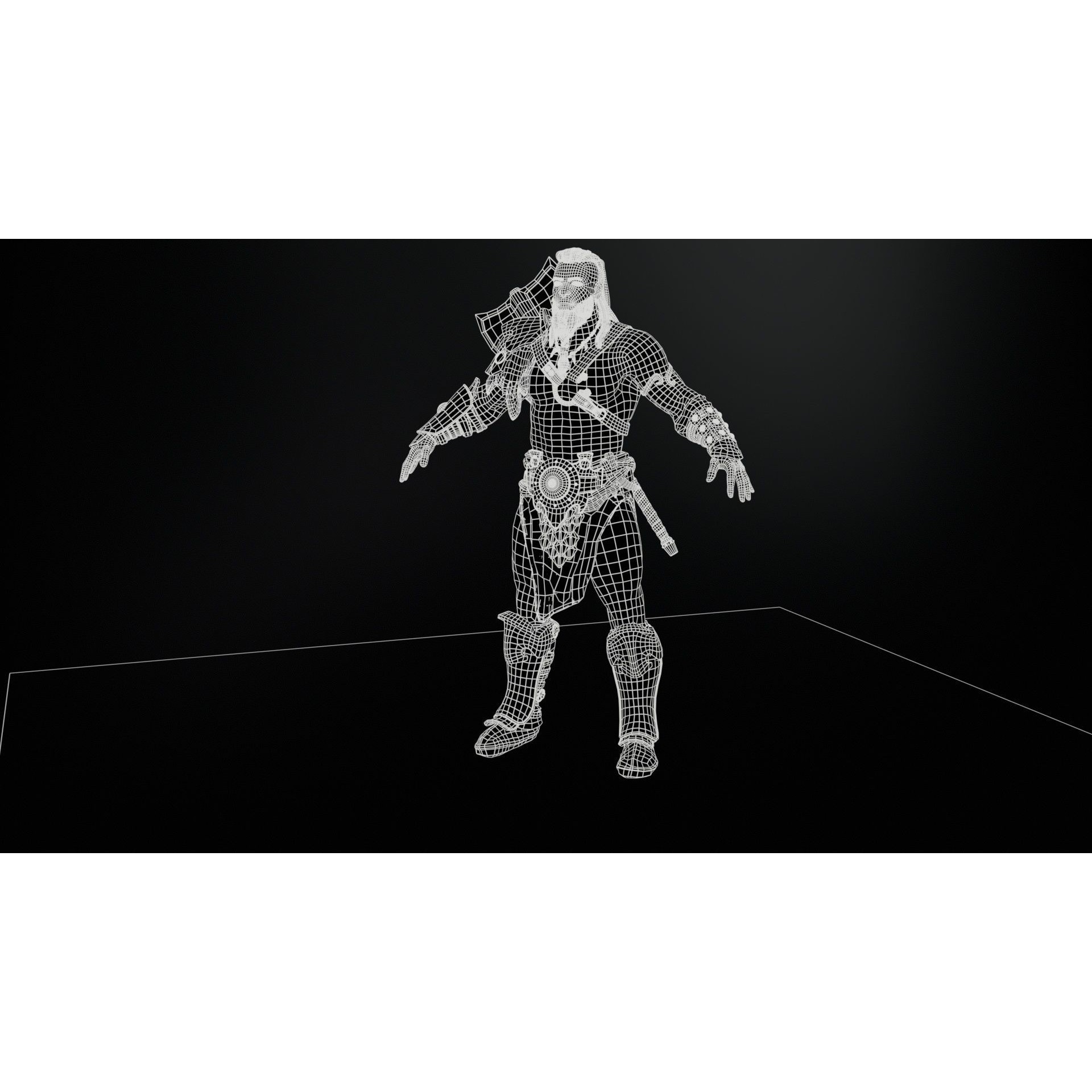 Barbarian Male - Low-Poly Game-Ready 3D Model - View 15