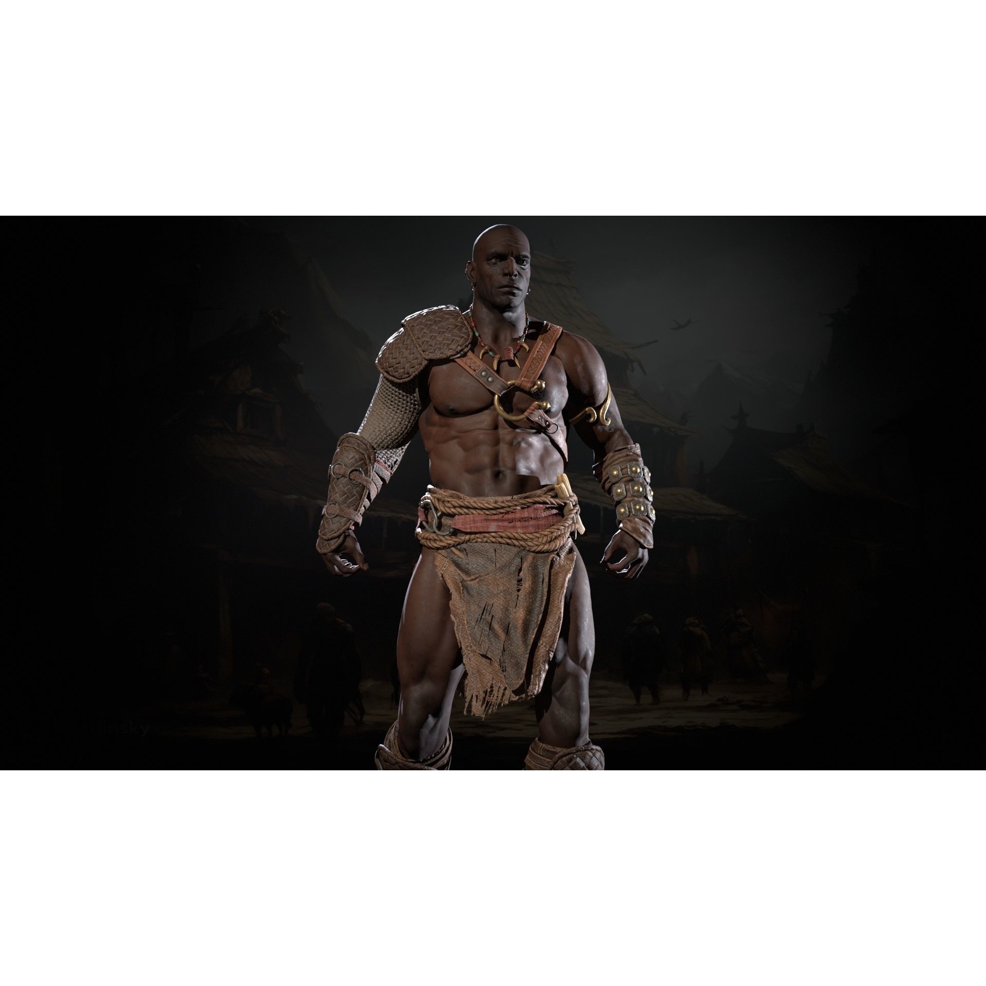 Barbarian Male - Low-Poly Game-Ready 3D Model - View 35