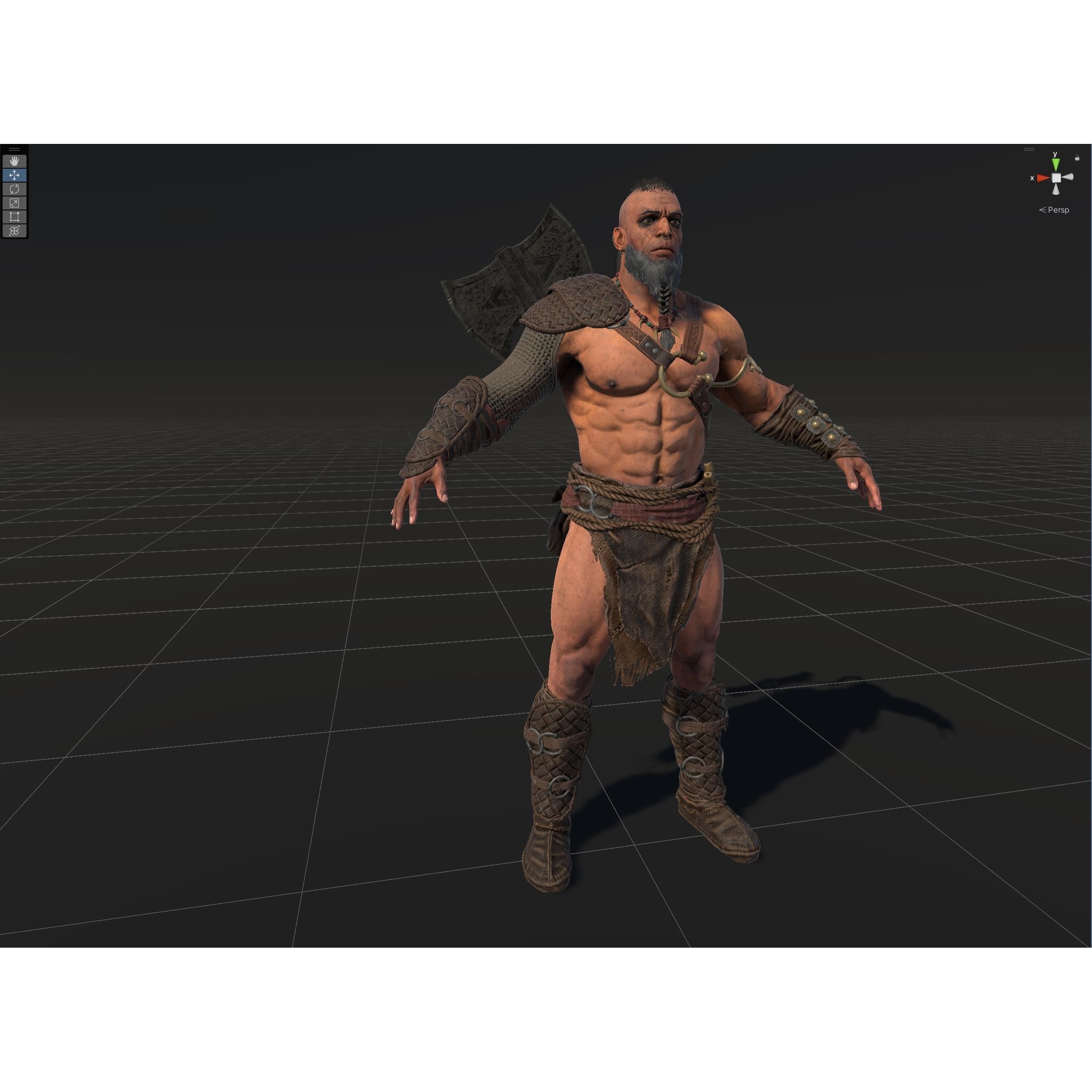 Barbarian Male - Low-Poly Game-Ready 3D Model - View 41