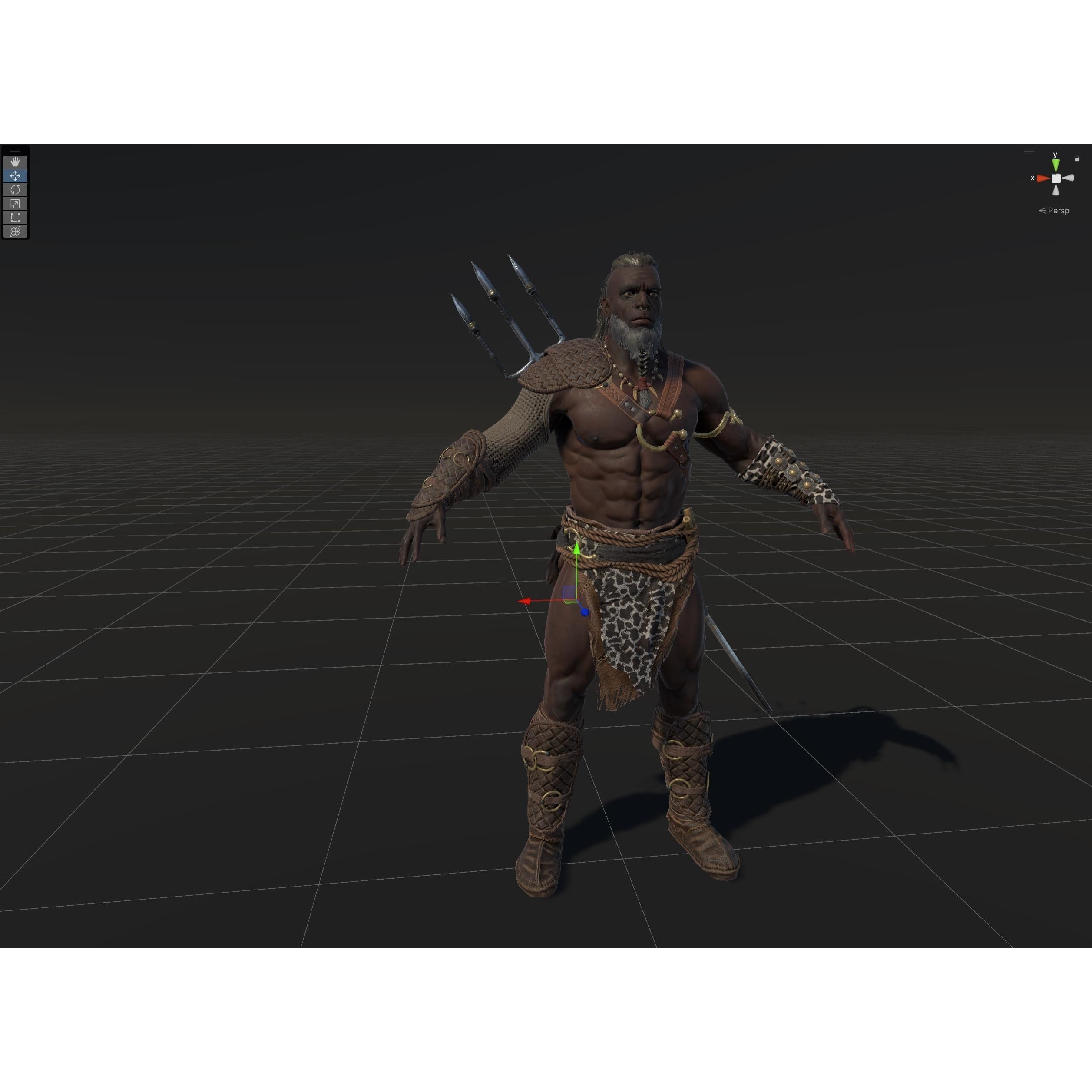 Barbarian Male - Low-Poly Game-Ready 3D Model - View 42
