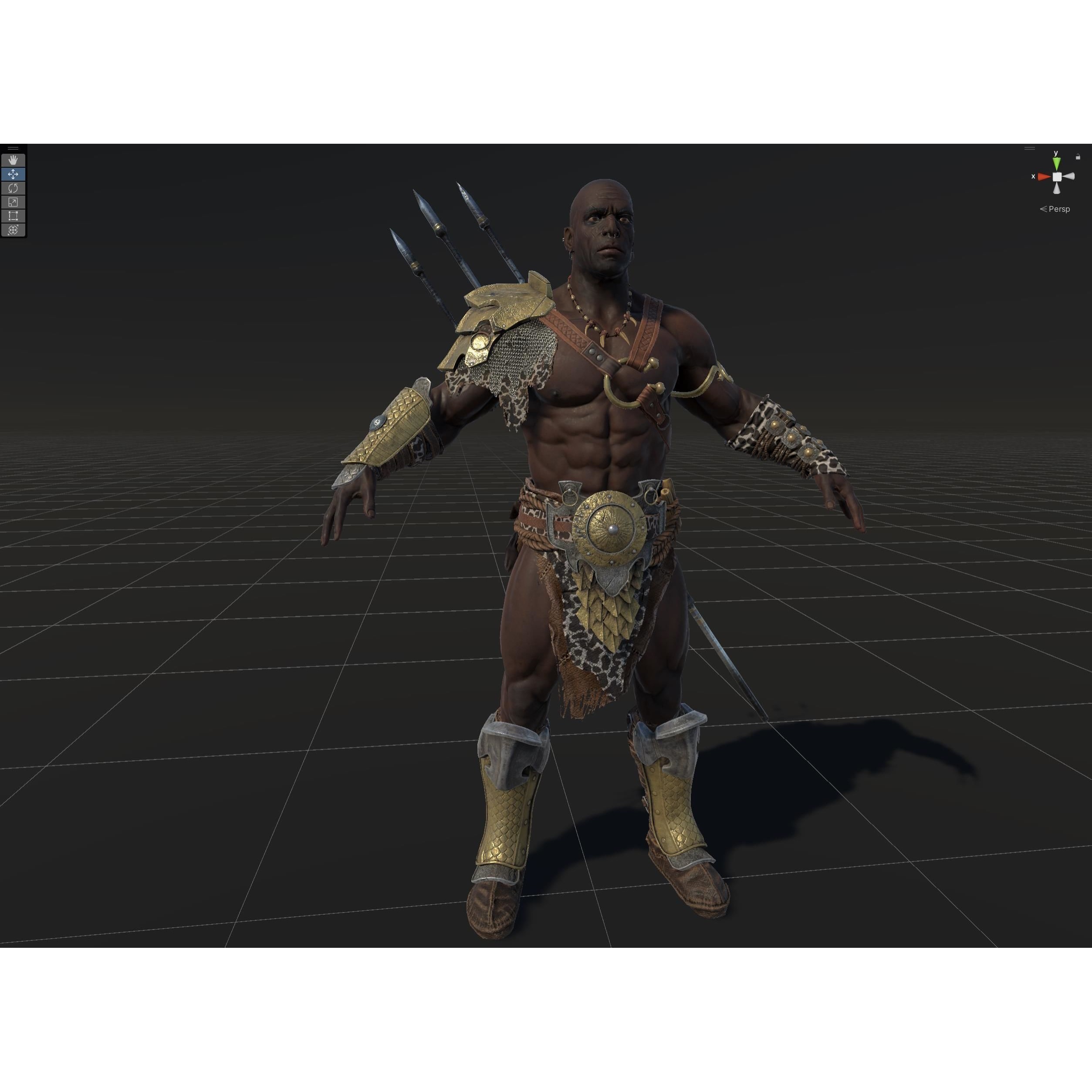 Barbarian Male - Low-Poly Game-Ready 3D Model - View 43