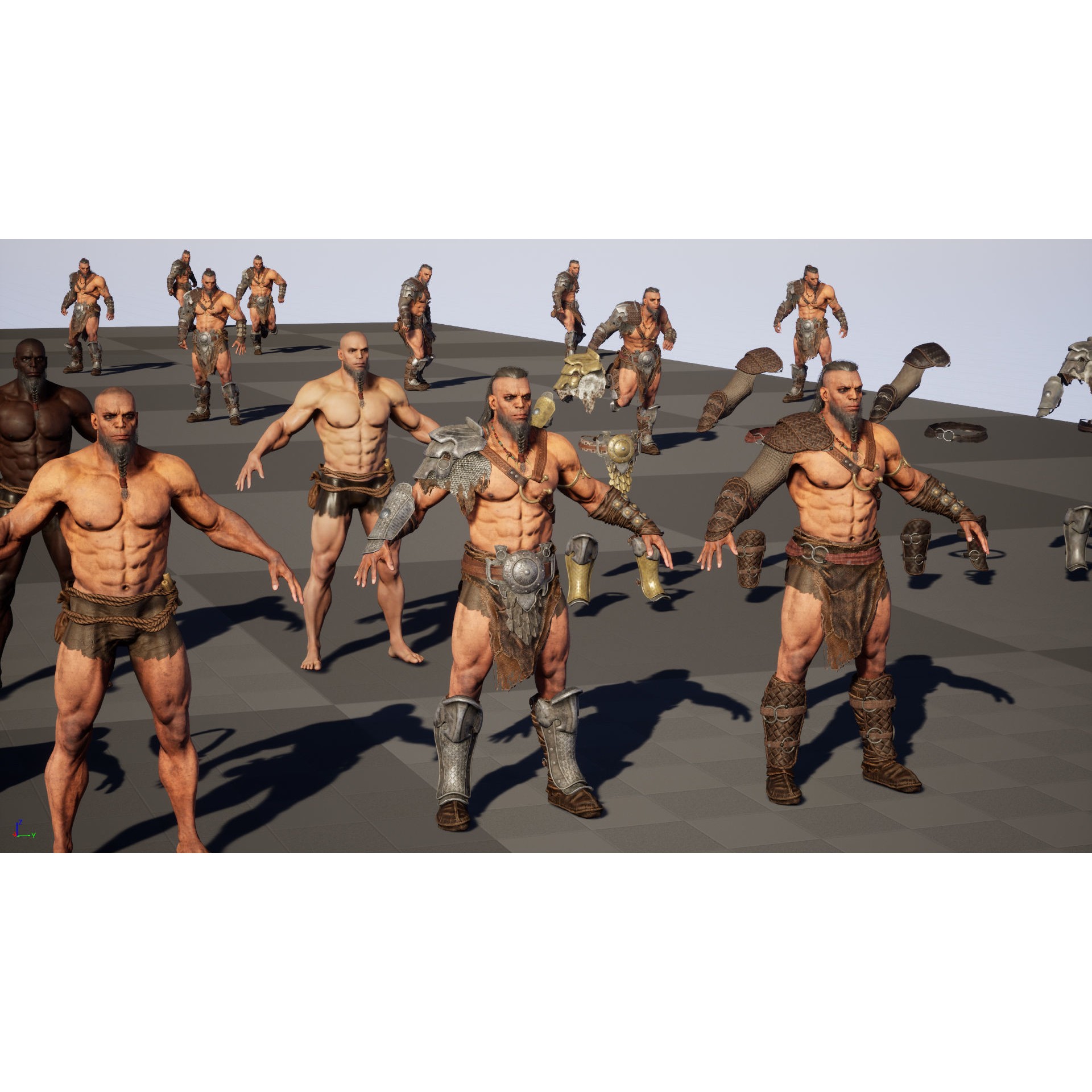 Barbarian Male - Low-Poly Game-Ready 3D Model - View 48