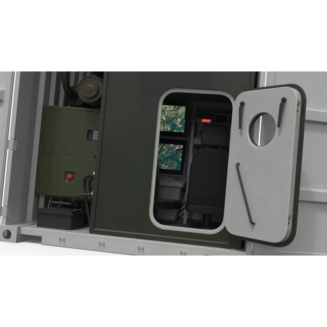 40ft Shipping Container 3D Model – Tactical Air Defense System, PBR - View 13