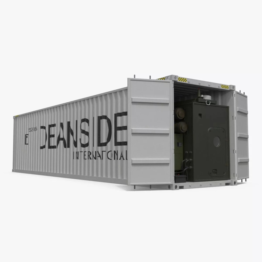 40ft Shipping Container 3D Model – Tactical Air Defense System, PBR - View 2