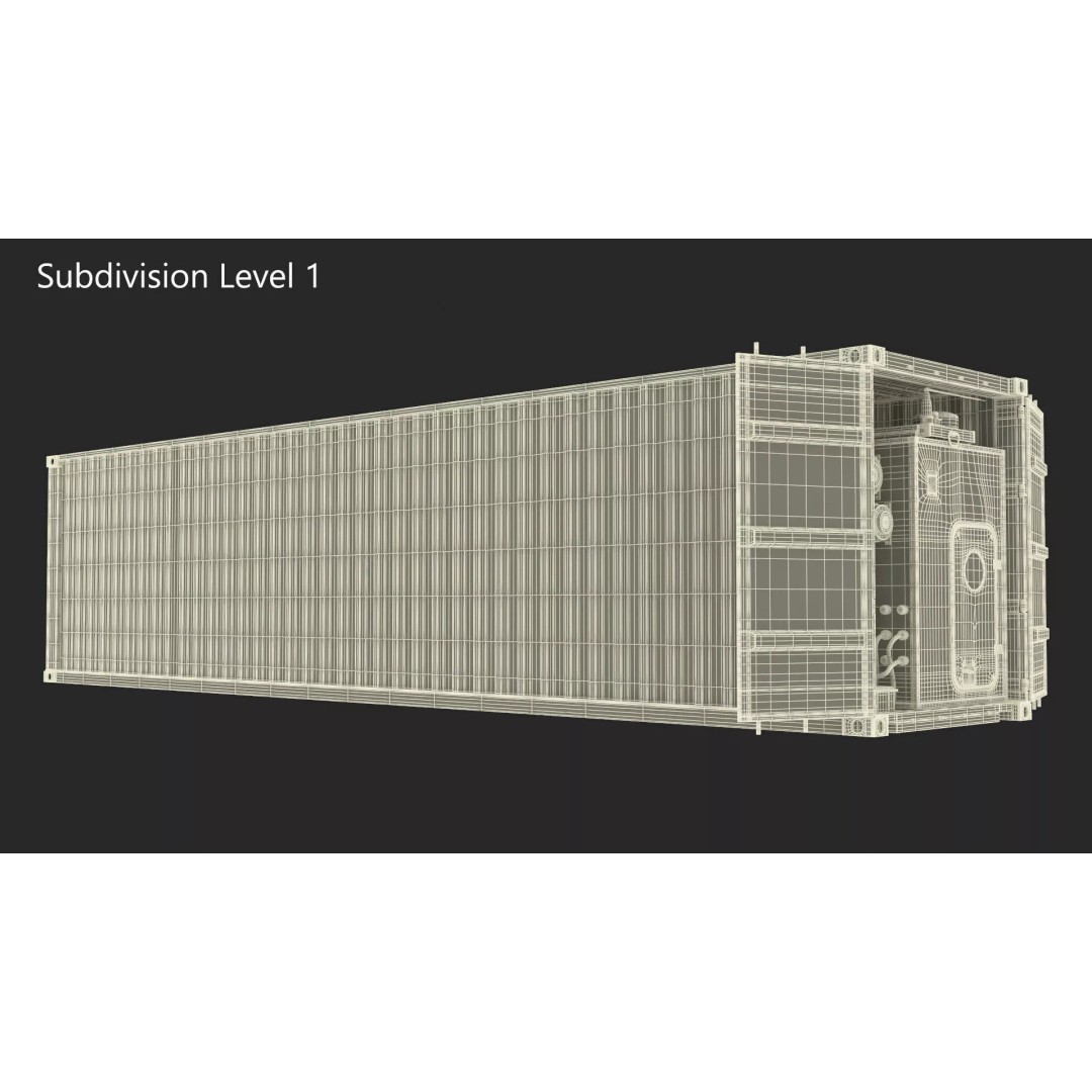 40ft Shipping Container 3D Model – Tactical Air Defense System, PBR - View 22