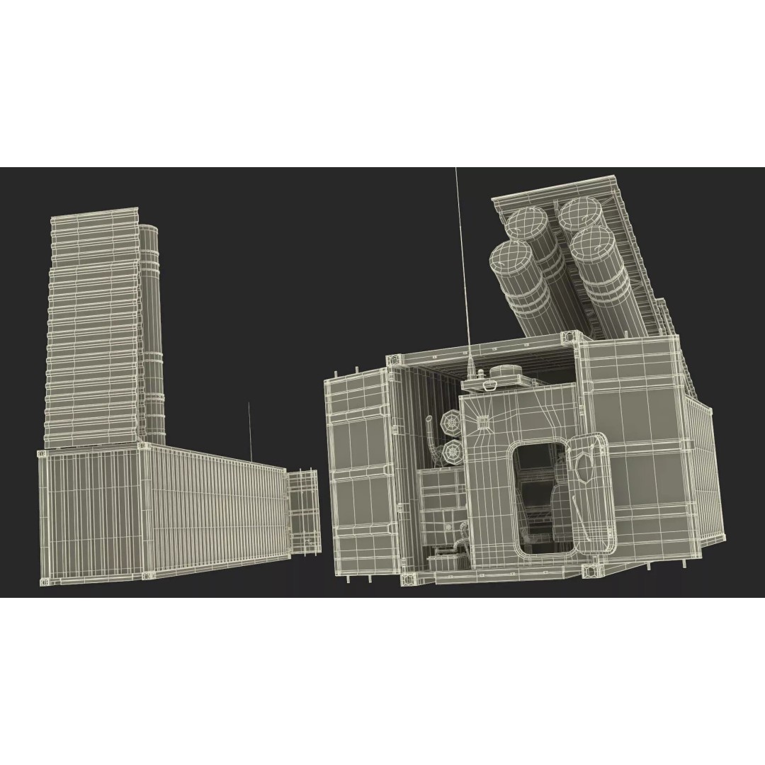 40ft Shipping Container 3D Model – Tactical Air Defense System, PBR - View 29