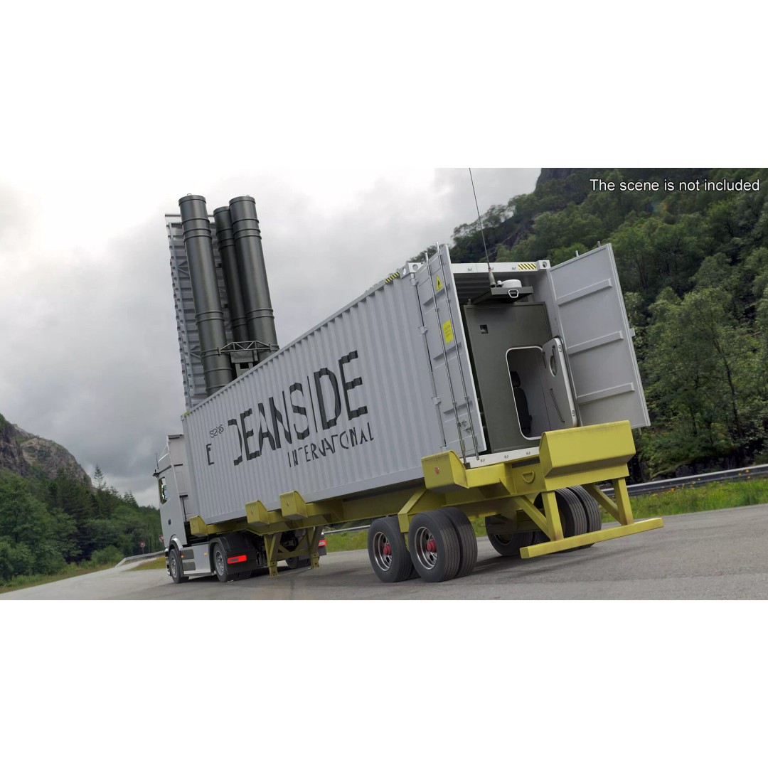 40ft Shipping Container 3D Model – Tactical Air Defense System, PBR - View 3