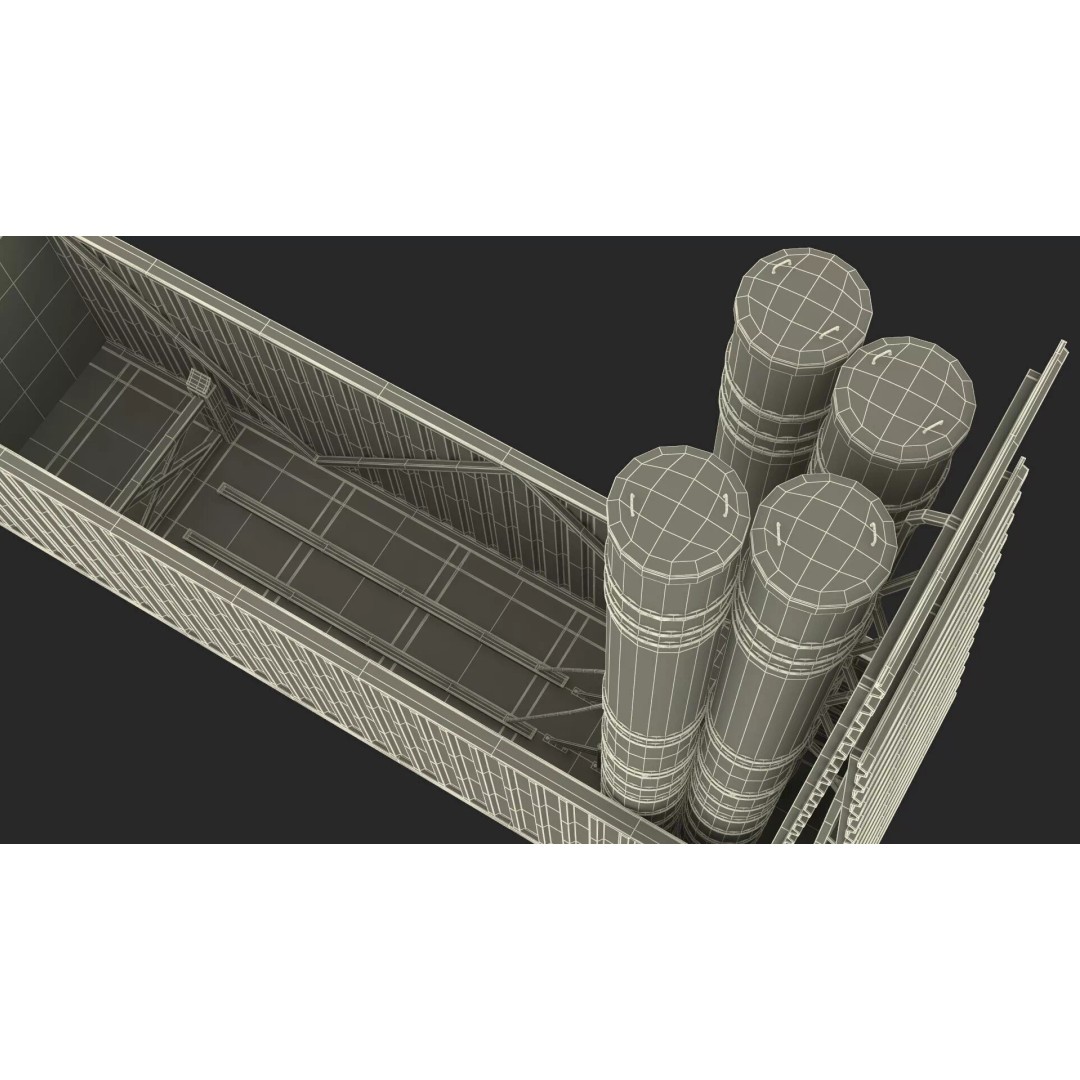 40ft Shipping Container 3D Model – Tactical Air Defense System, PBR - View 30