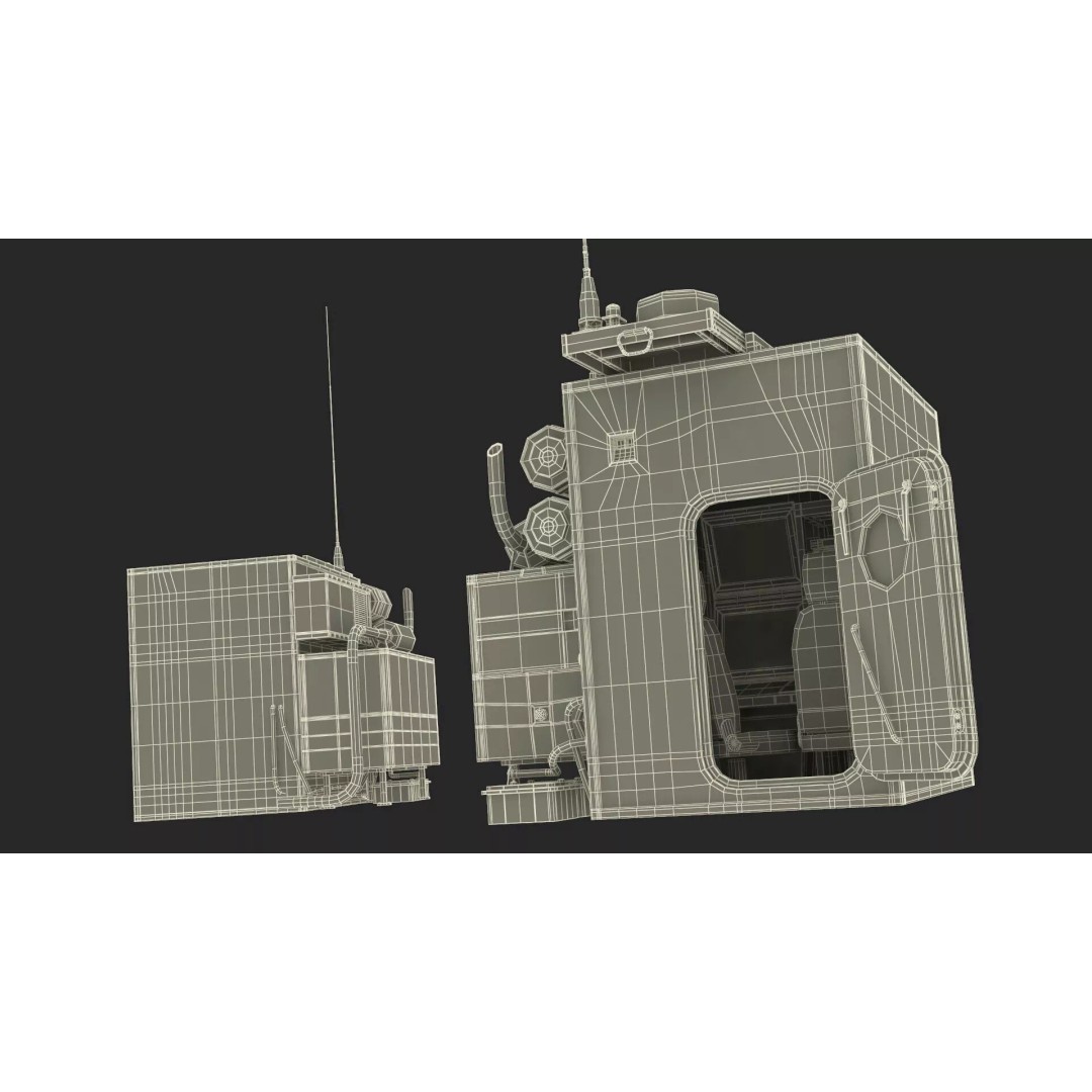 40ft Shipping Container 3D Model – Tactical Air Defense System, PBR - View 36