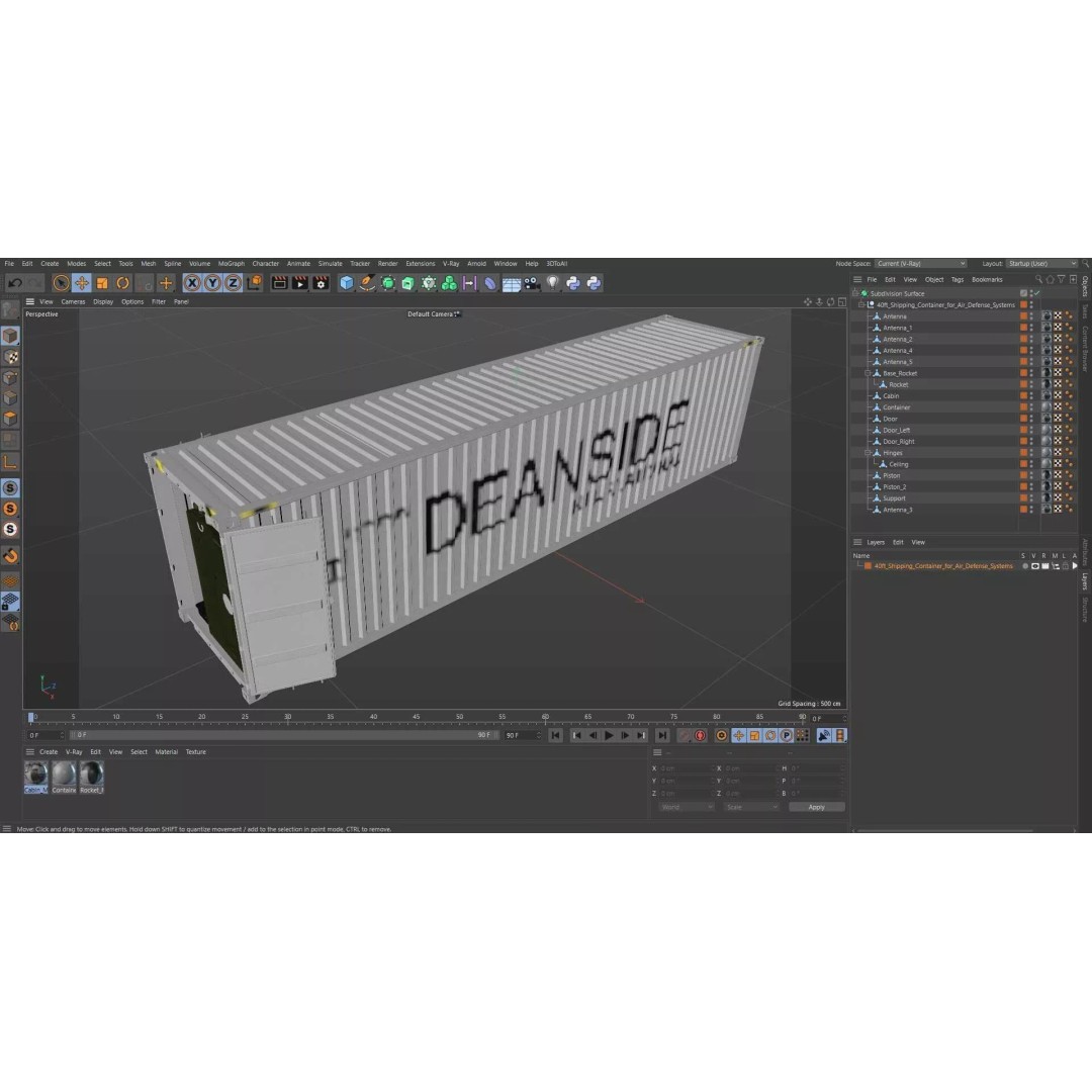 40ft Shipping Container 3D Model – Tactical Air Defense System, PBR - View 39