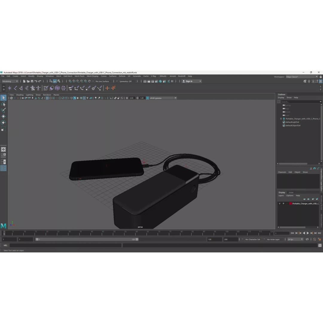 Portable Charger 3D Model – High Poly USB-C Power Bank, FBX, PBR - View 22