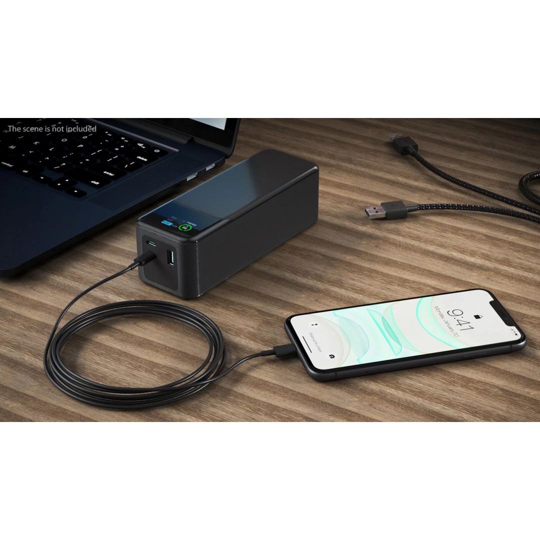 Portable Charger 3D Model – High Poly USB-C Power Bank, FBX, PBR - View 3