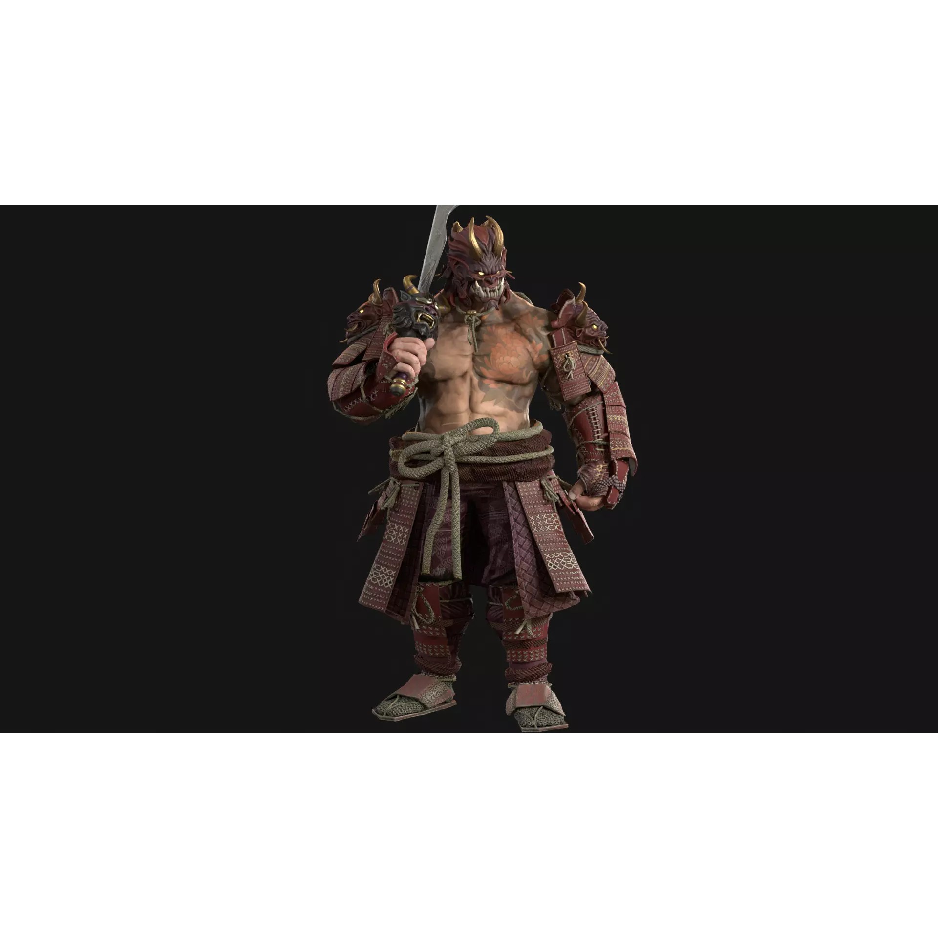 Demon Oni - Low-Poly Game-Ready 3D Model - View 10