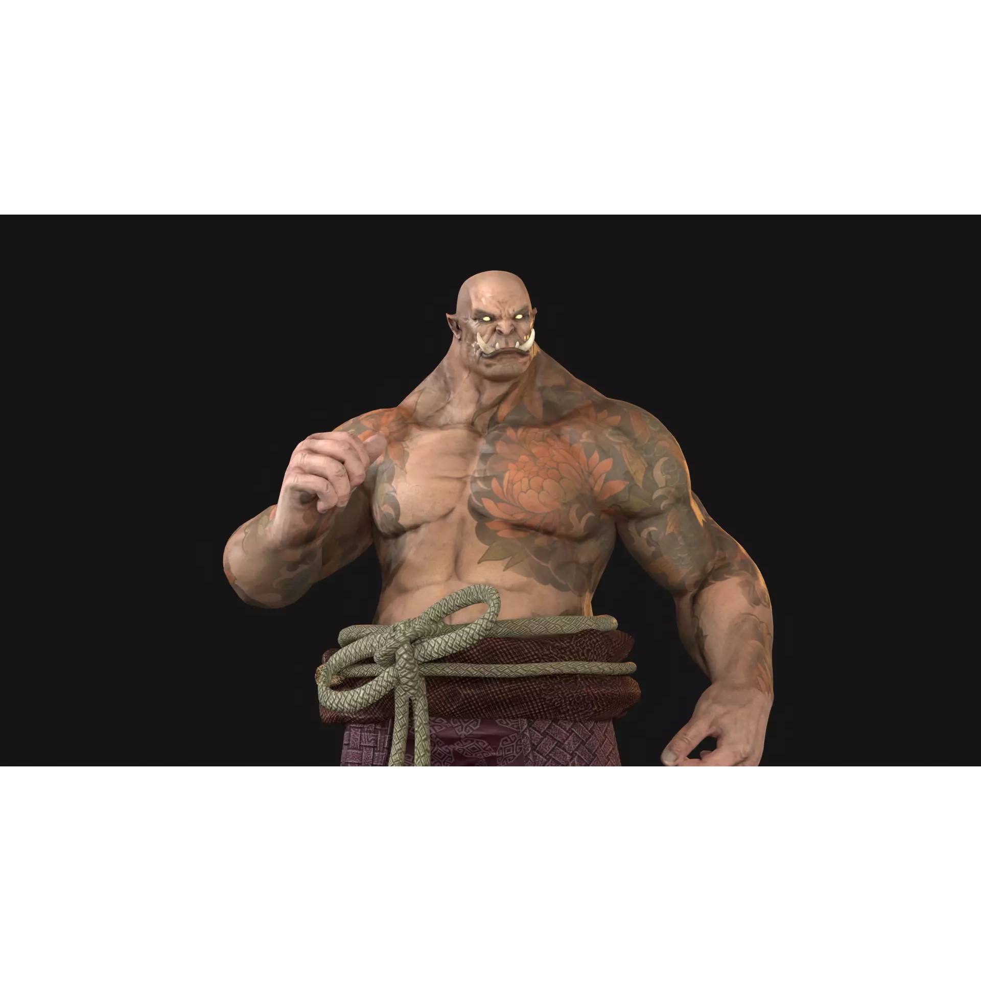 Demon Oni - Low-Poly Game-Ready 3D Model - View 13