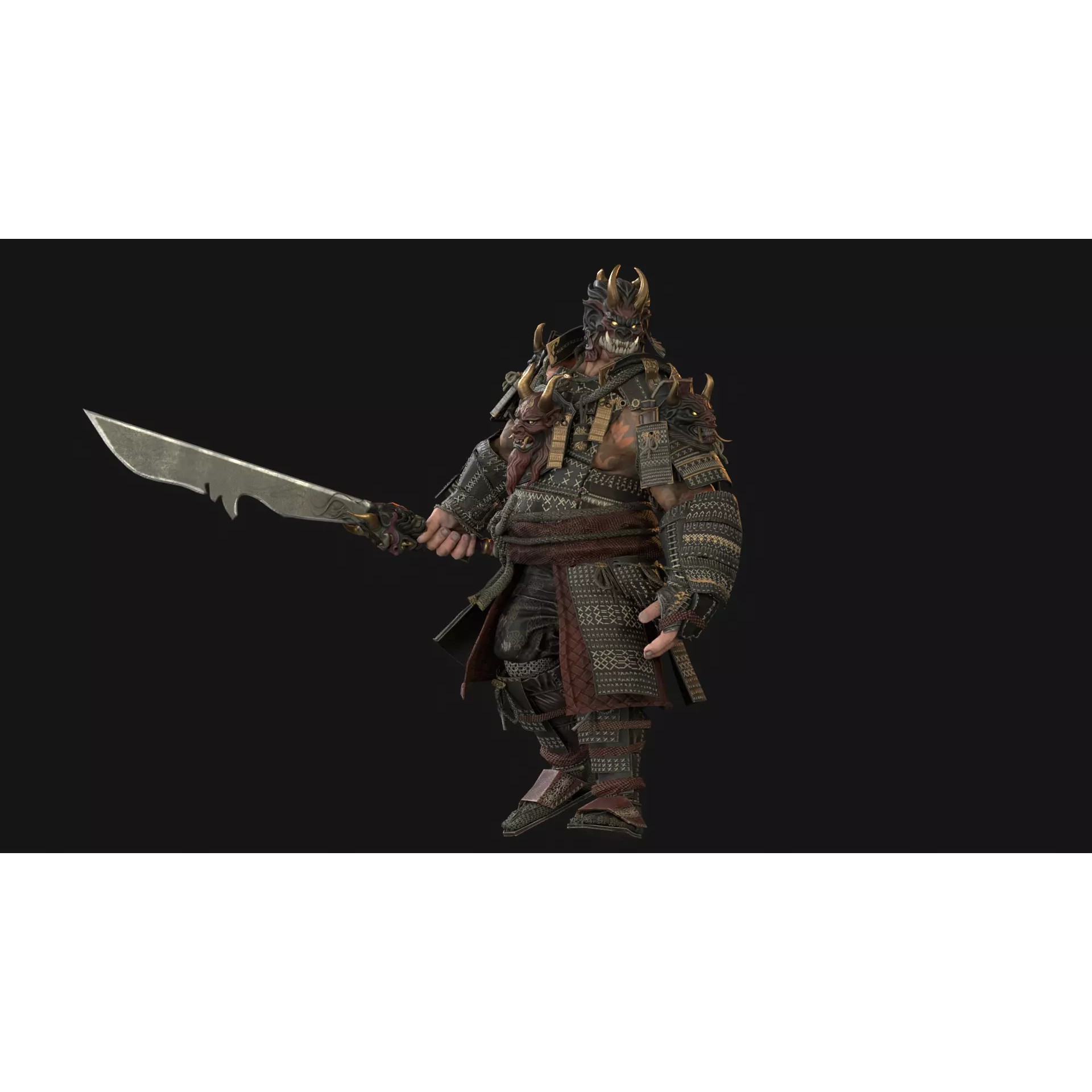 Demon Oni - Low-Poly Game-Ready 3D Model - View 14
