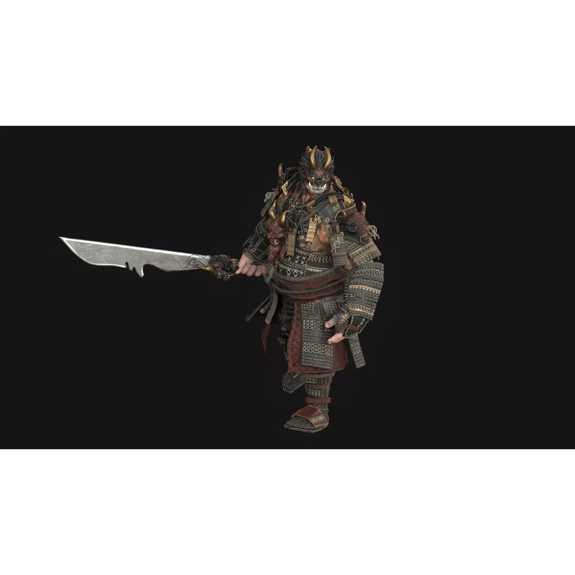 Demon Oni - Low-Poly Game-Ready 3D Model - View 16