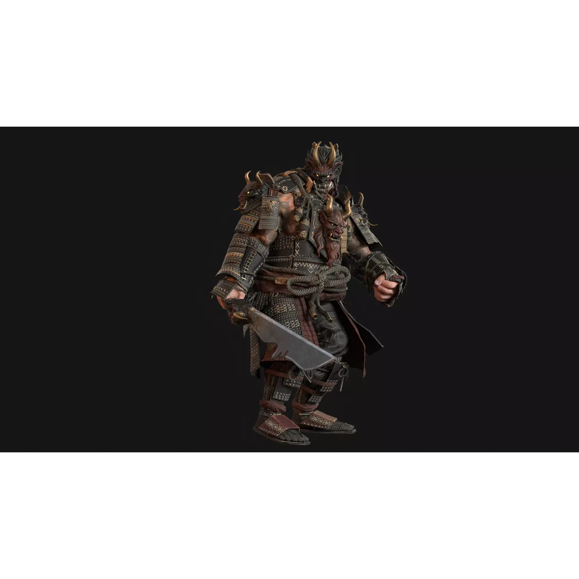 Demon Oni - Low-Poly Game-Ready 3D Model - View 17
