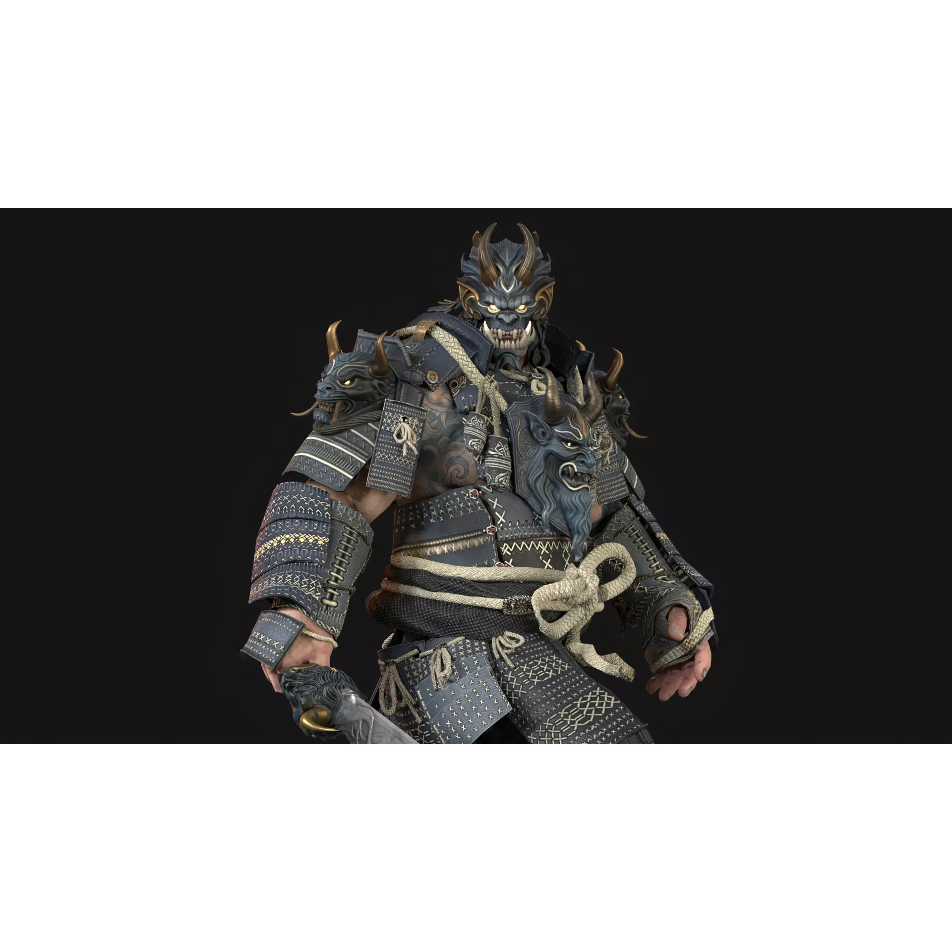 Demon Oni - Low-Poly Game-Ready 3D Model - View 18