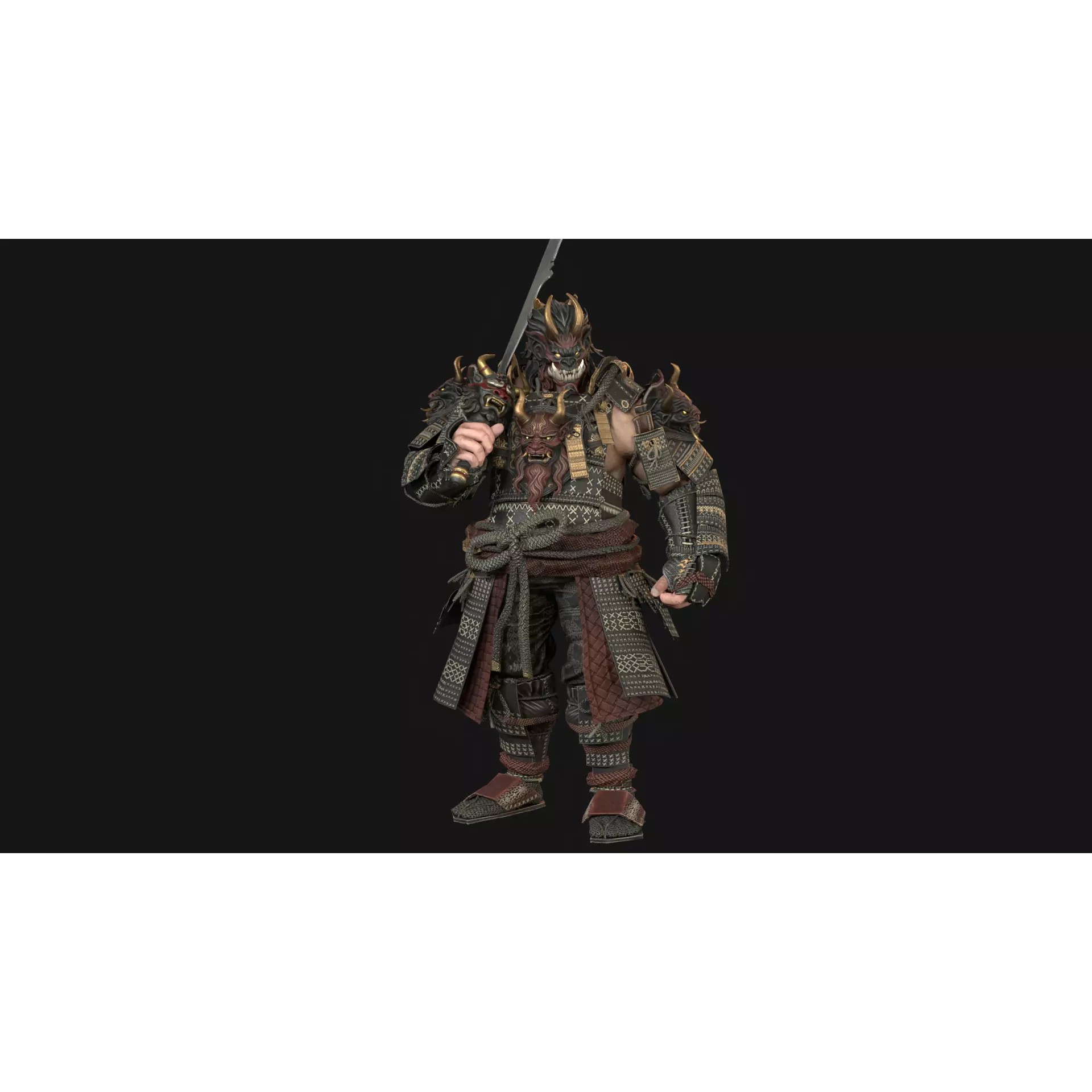 Demon Oni - Low-Poly Game-Ready 3D Model - View 20