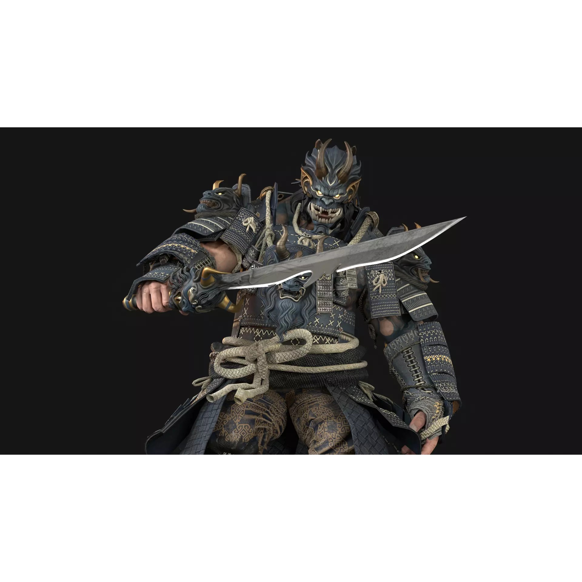 Demon Oni - Low-Poly Game-Ready 3D Model - View 21