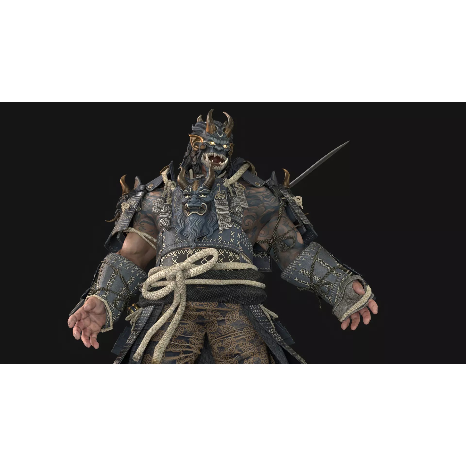Demon Oni - Low-Poly Game-Ready 3D Model - View 22