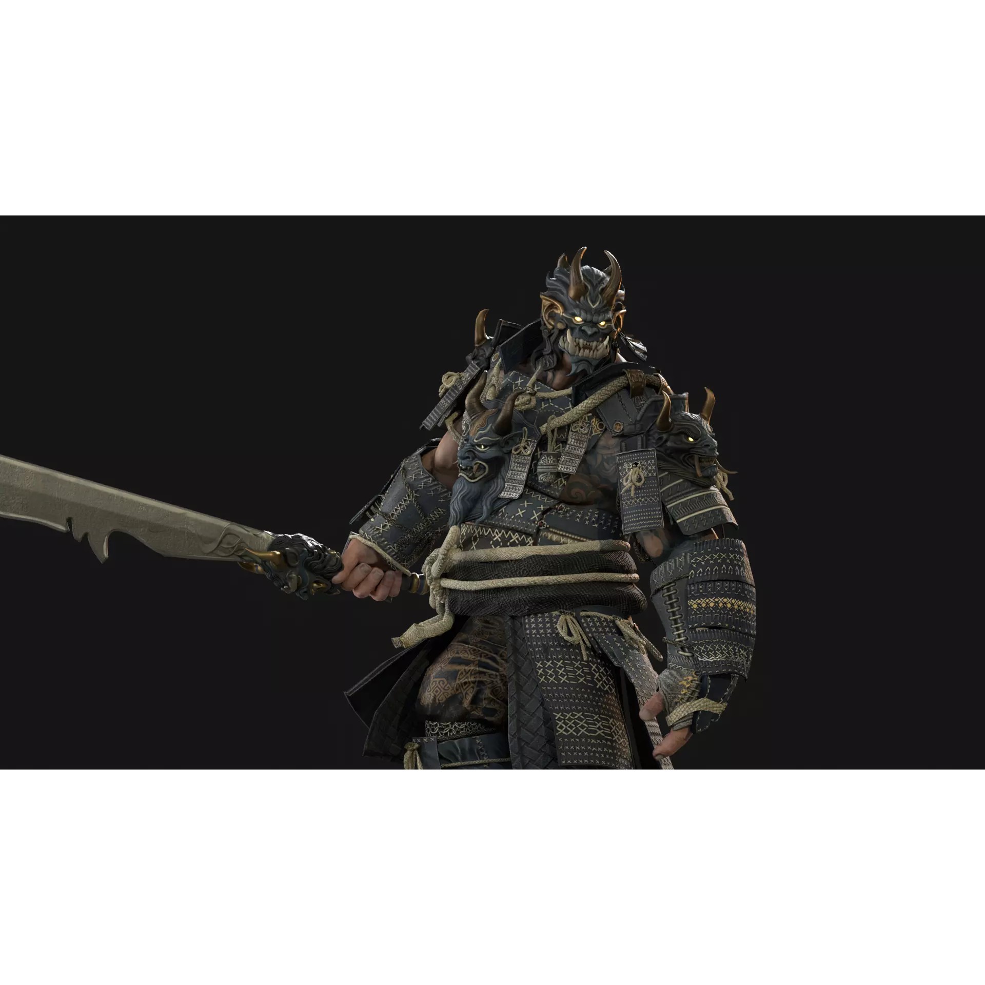 Demon Oni - Low-Poly Game-Ready 3D Model - View 23