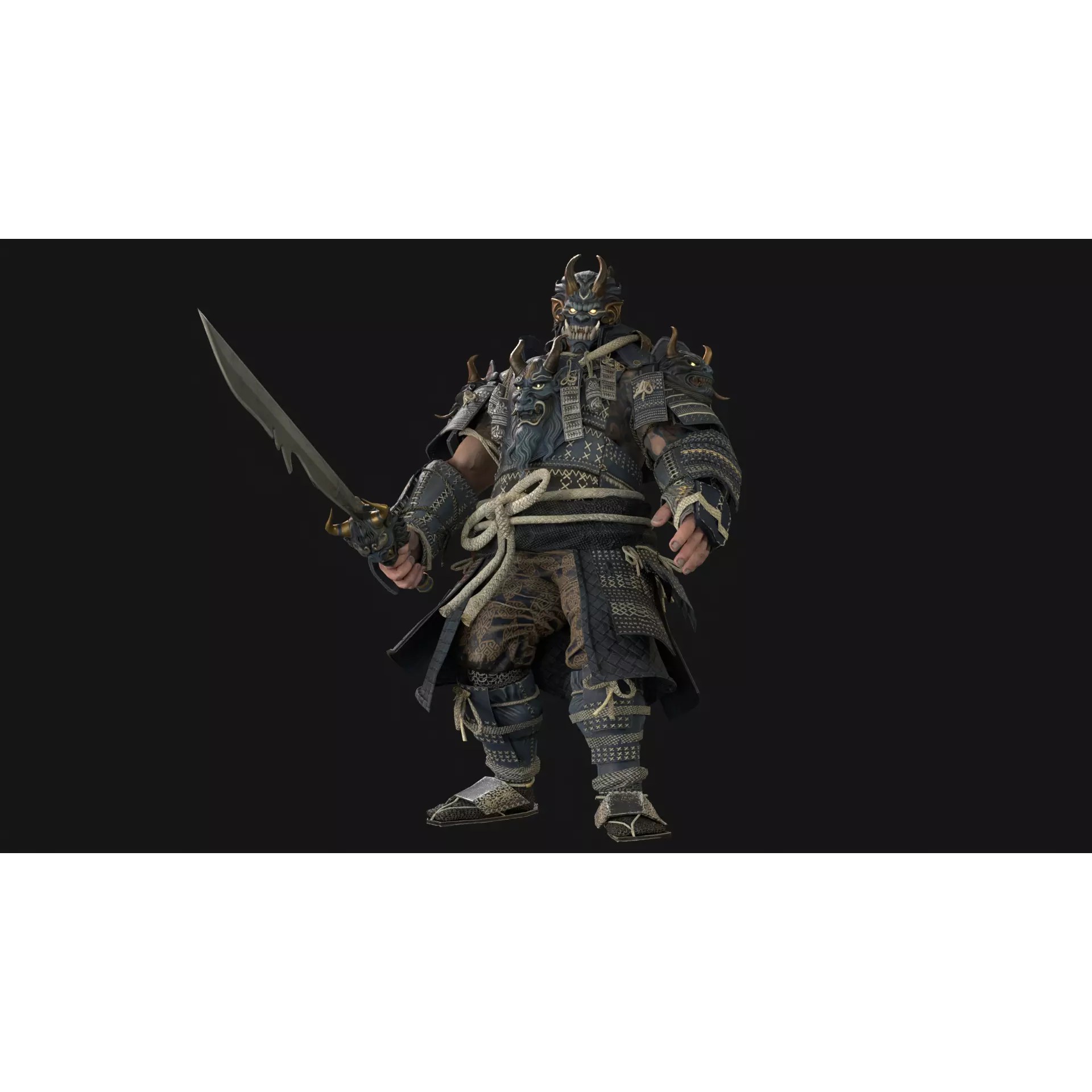 Demon Oni - Low-Poly Game-Ready 3D Model - View 25