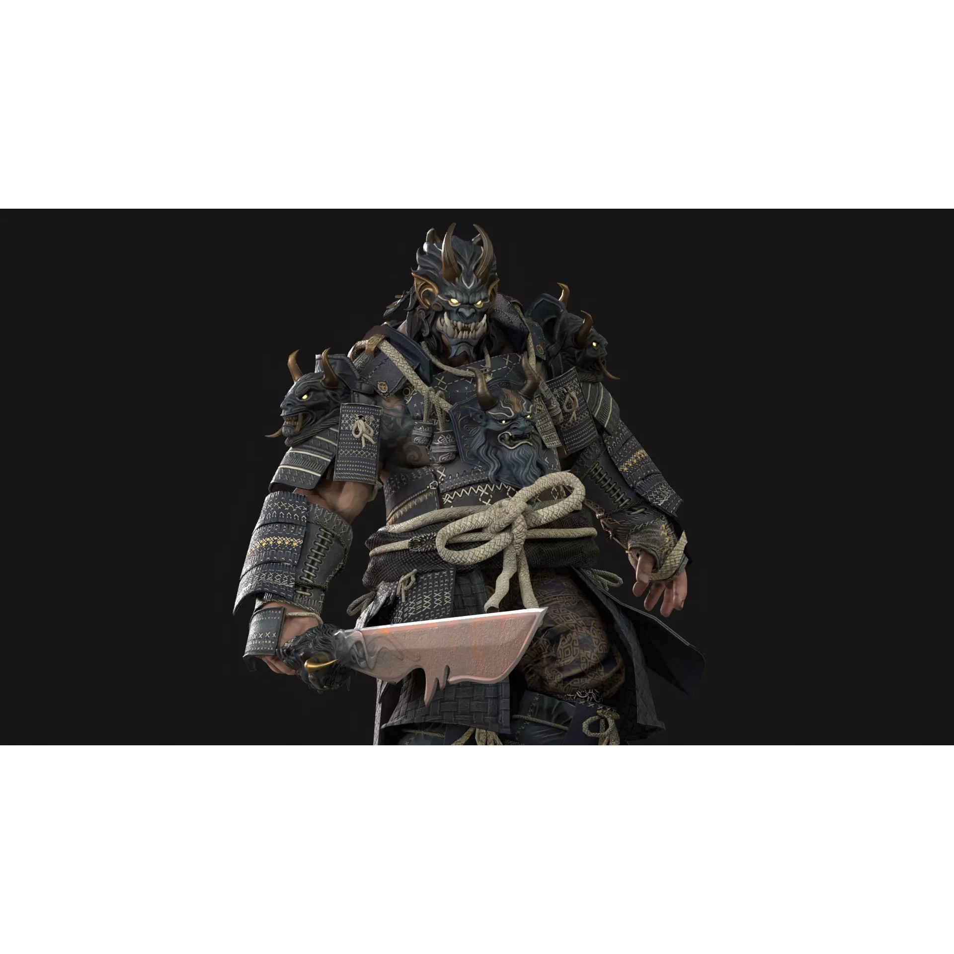 Demon Oni - Low-Poly Game-Ready 3D Model - View 26