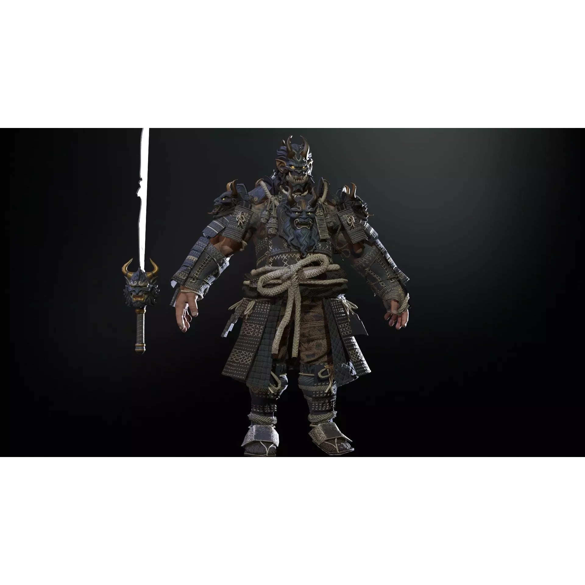 Demon Oni - Low-Poly Game-Ready 3D Model - View 31
