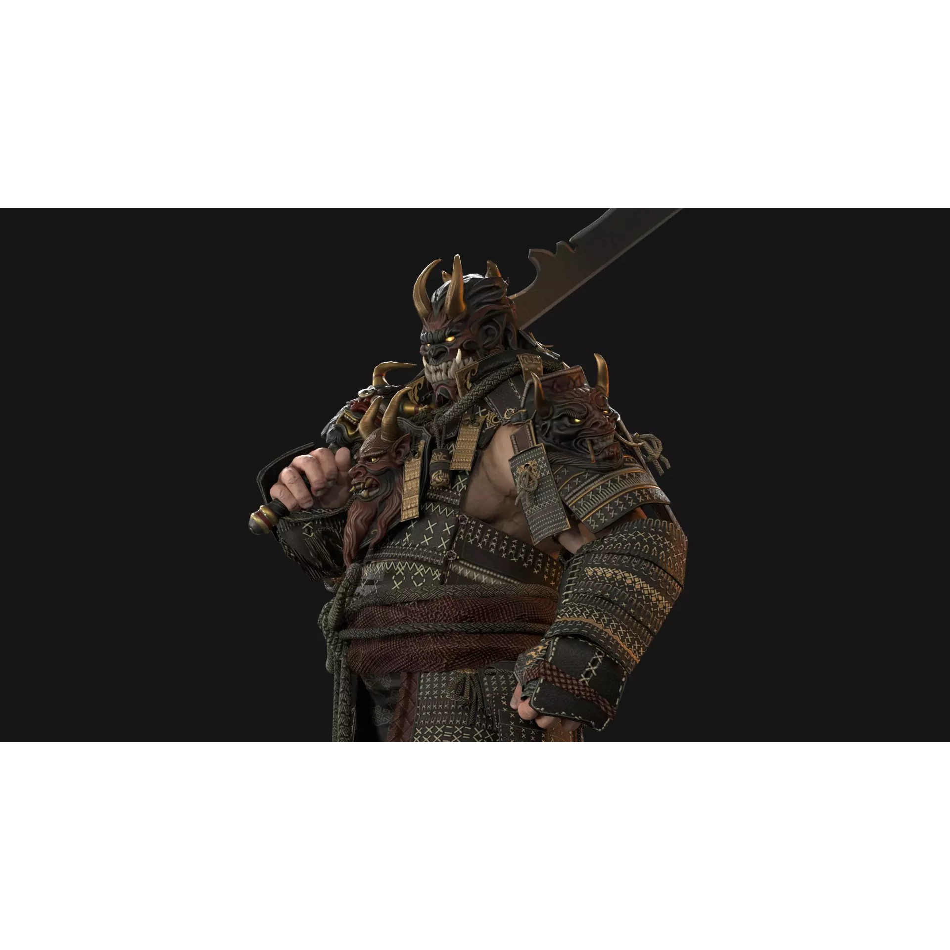 Demon Oni - Low-Poly Game-Ready 3D Model - View 32