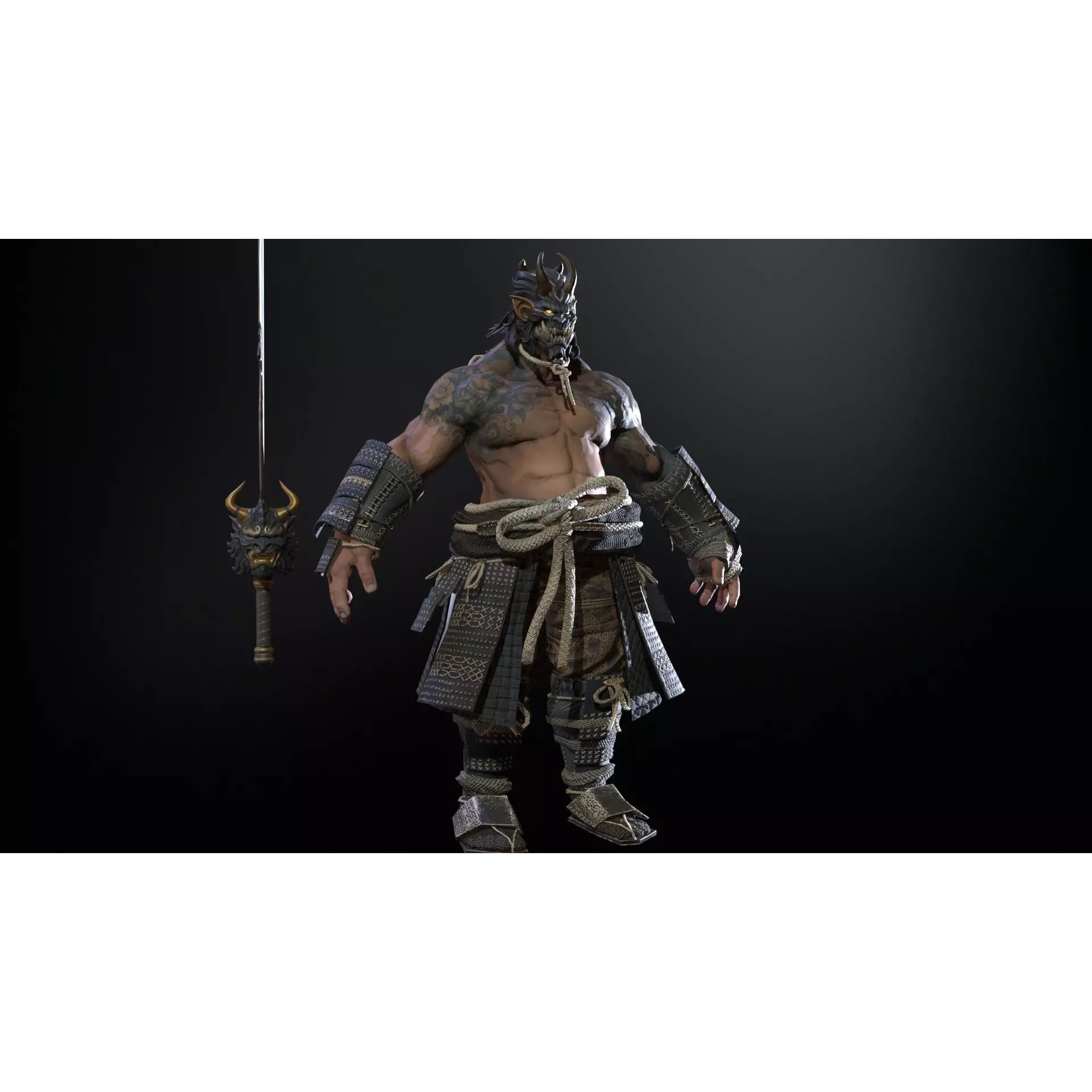 Demon Oni - Low-Poly Game-Ready 3D Model - View 33