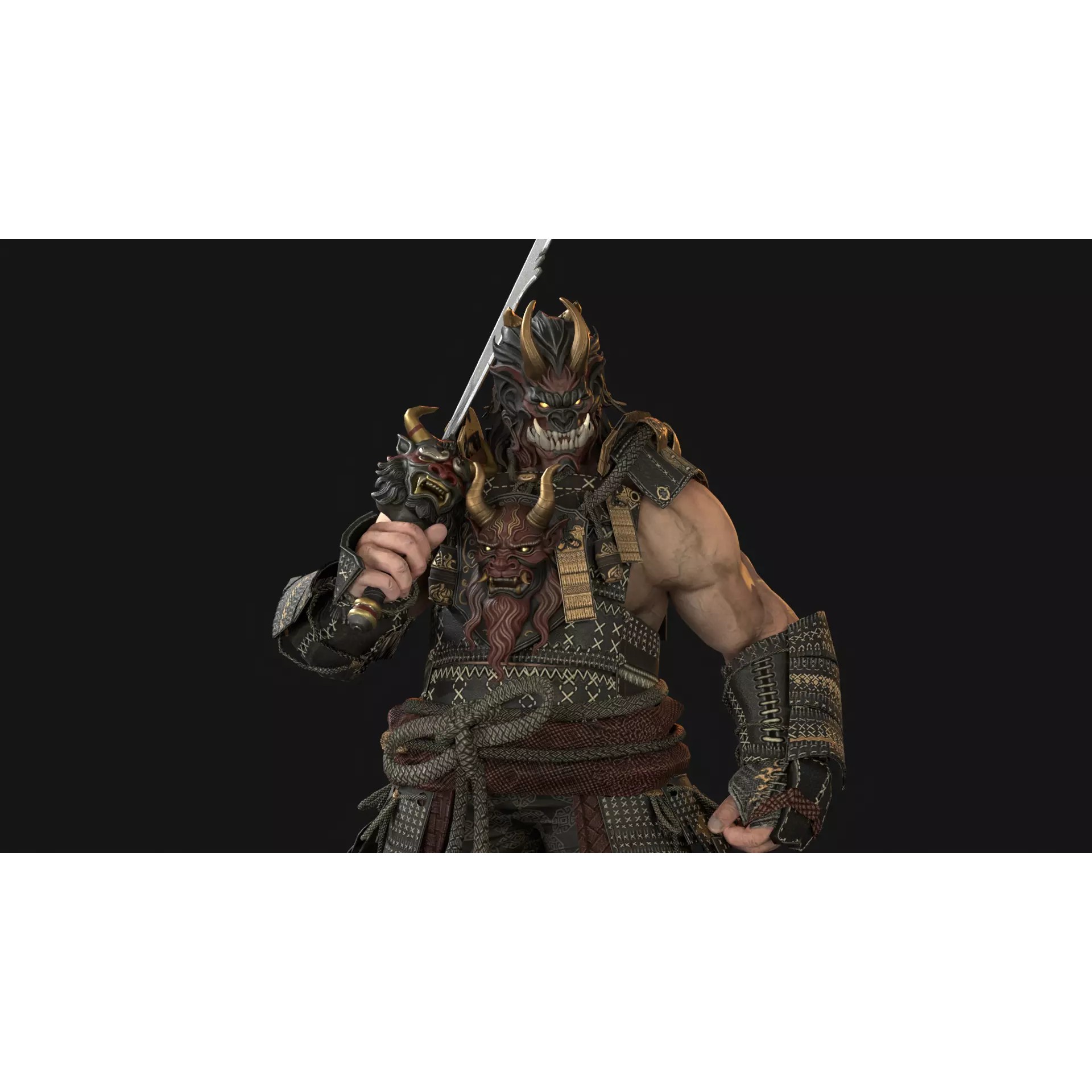 Demon Oni - Low-Poly Game-Ready 3D Model - View 34
