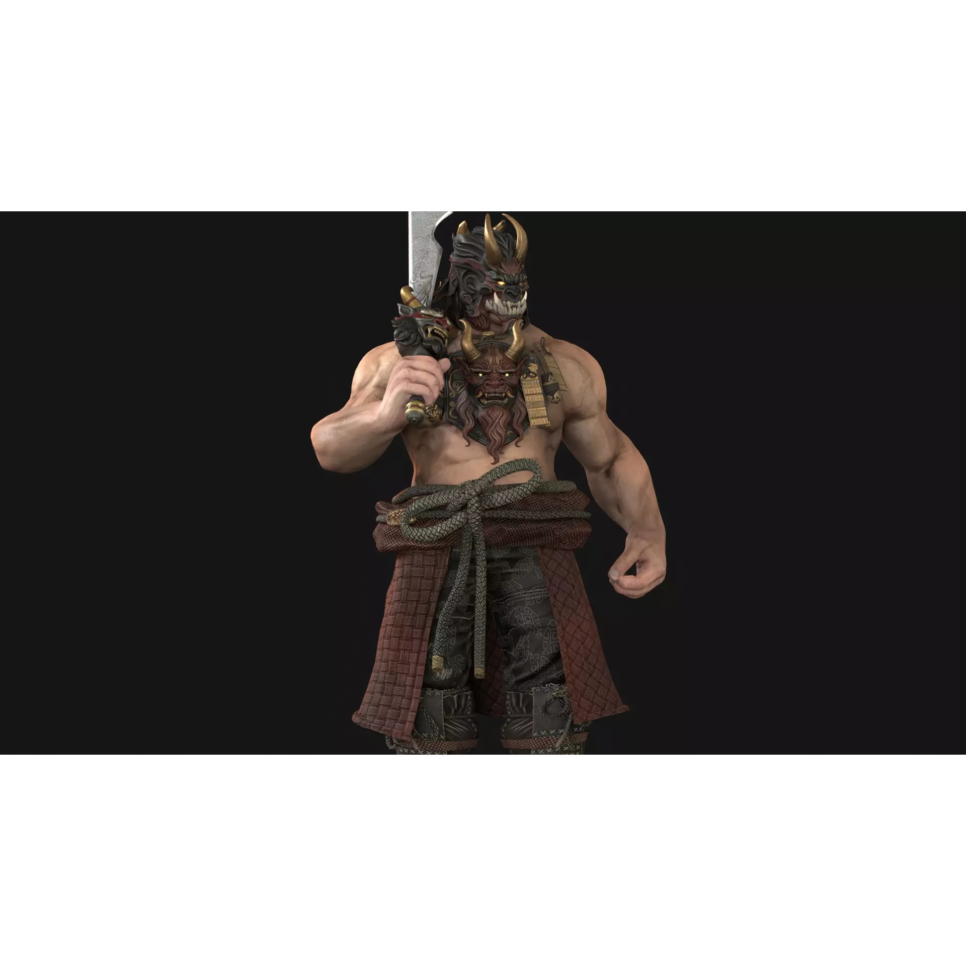 Demon Oni - Low-Poly Game-Ready 3D Model - View 36